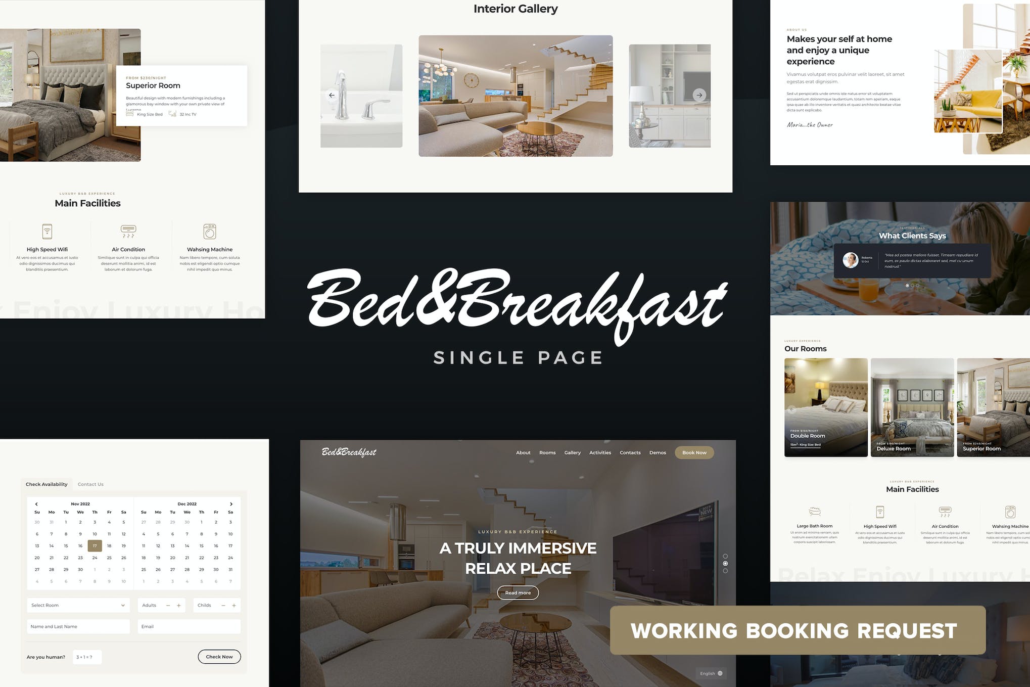 Bed&Breakfast Single Page Template