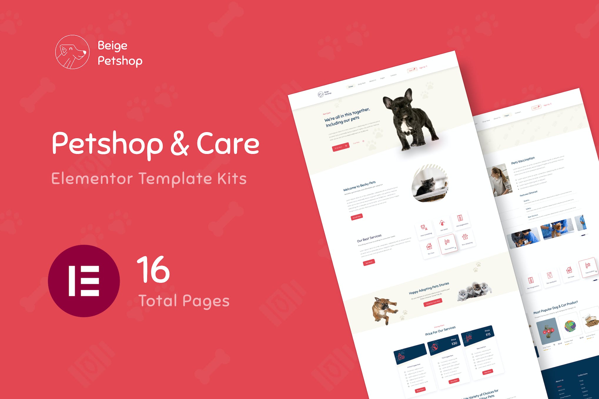 Beige – Pet Shop Woocommerce Elementor Template Kit