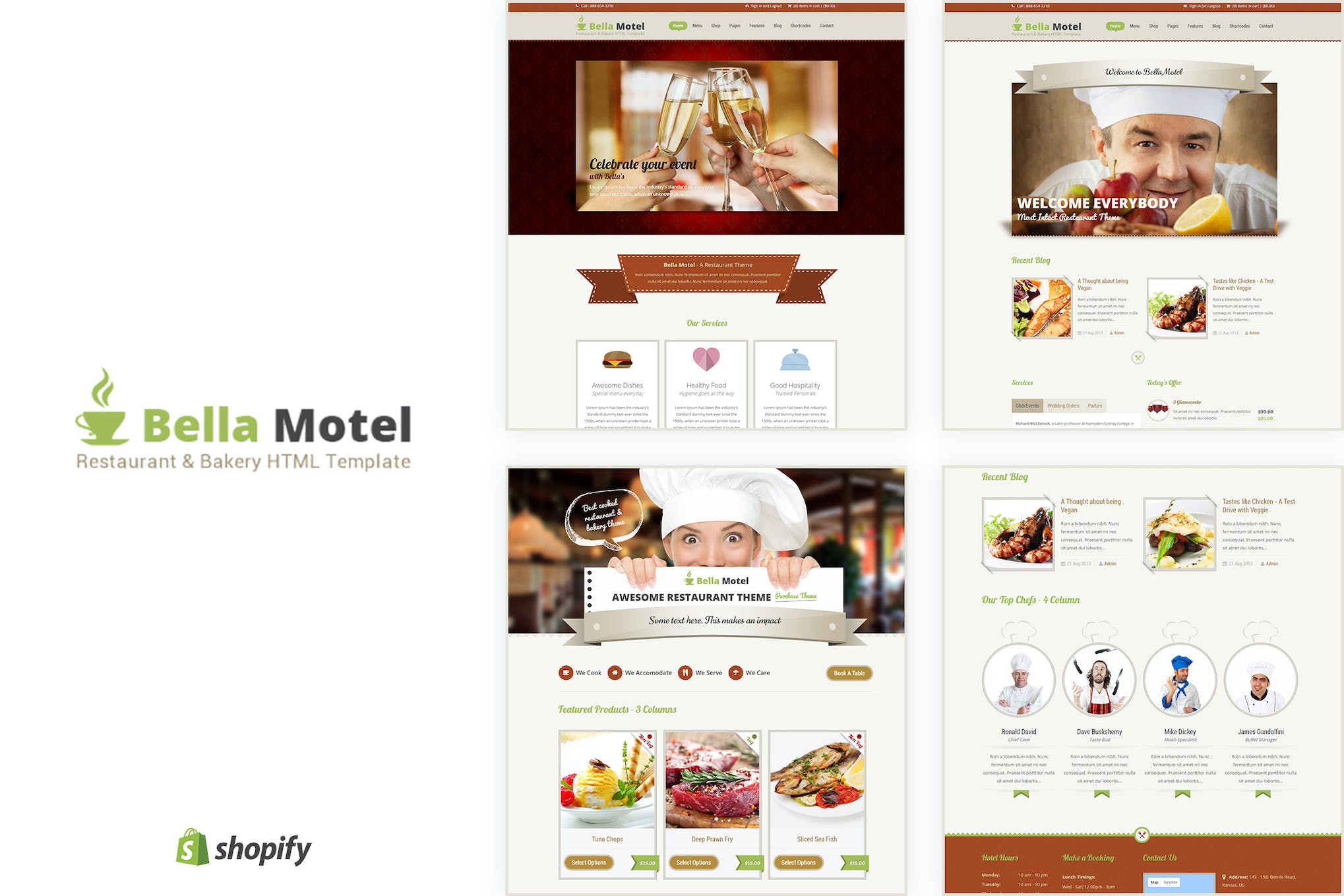 Bella Motel – Restaurant & Bakery Responsive HTML