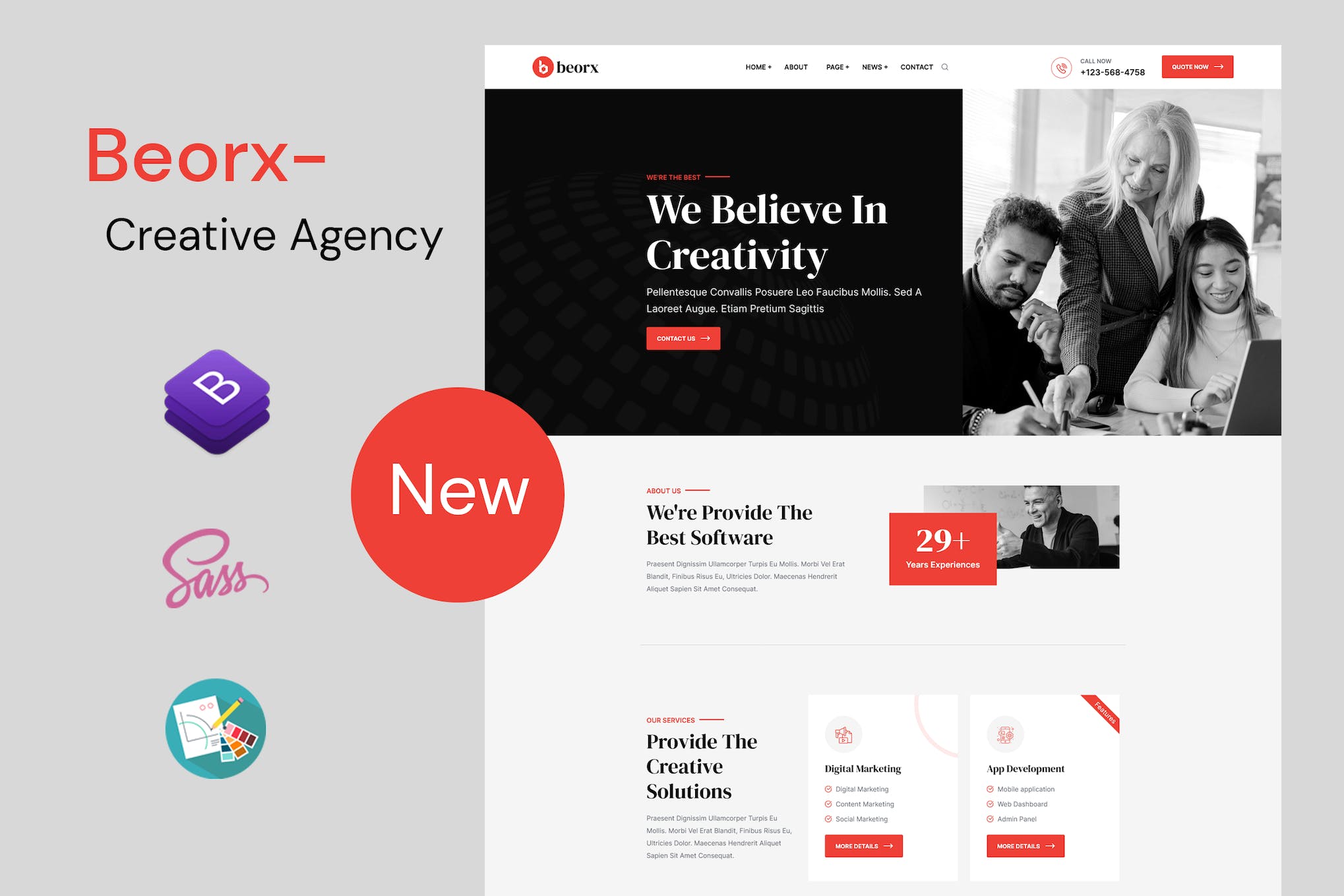 Beorx – Creative Agency Bootstrap Template