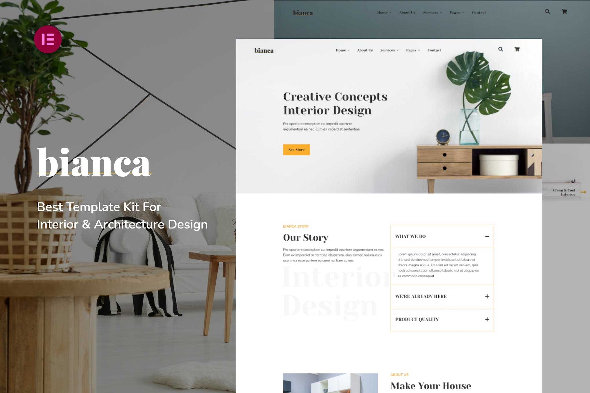 Bianca – Architecture Agency & Interior Design Elementor Template Kit