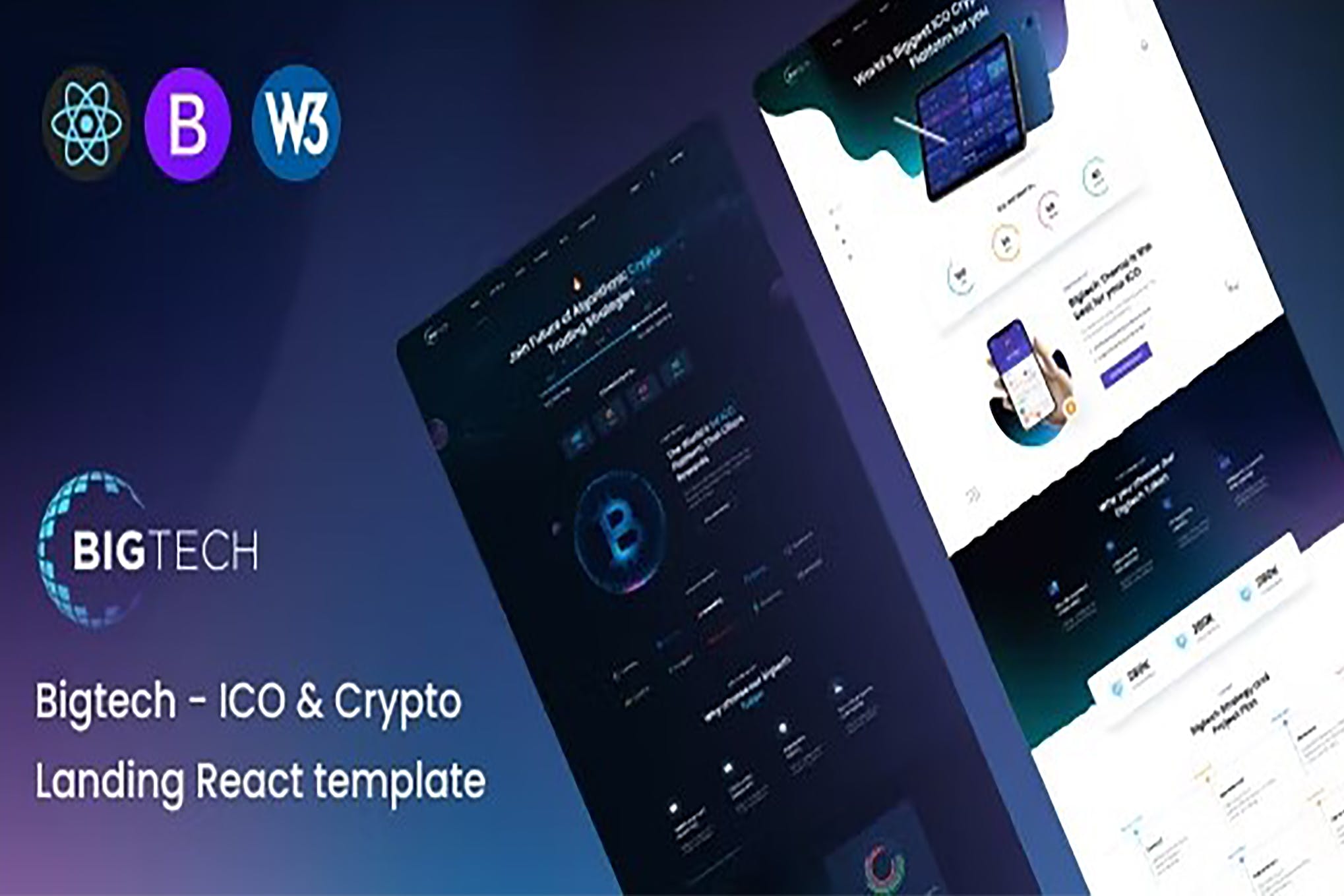 Bigtech – ICO & Crypto Landing React Template