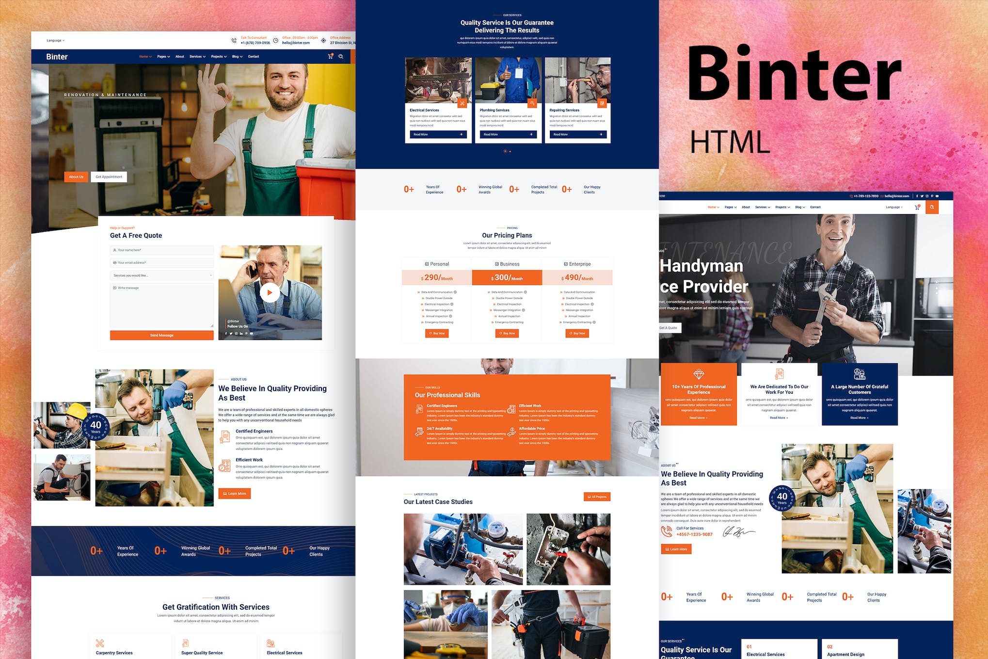 Binter – Renovation & Building Services Template