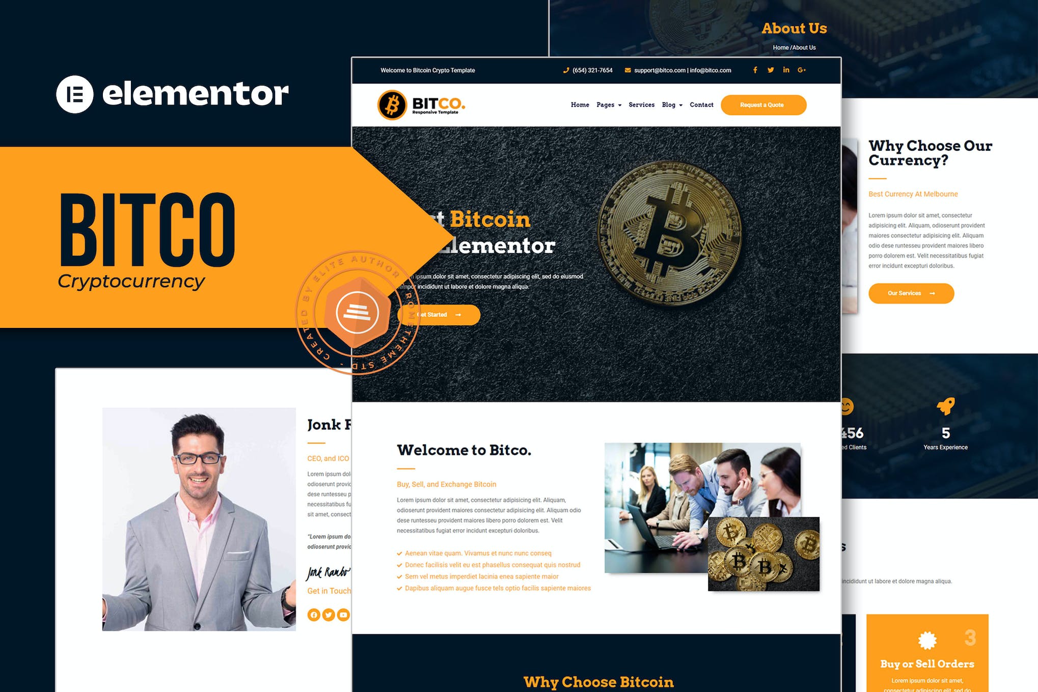 Bitco – Bitcoin & Cryptocurrency Elementor Template Kit