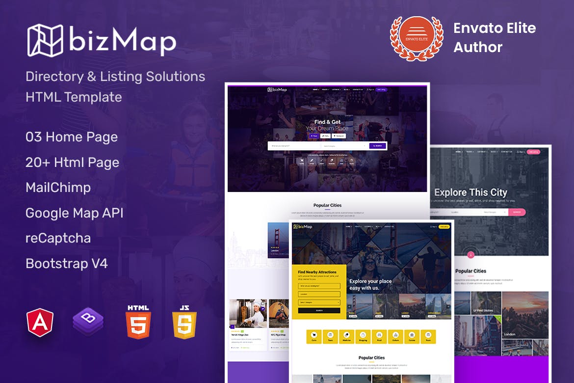 BizMap – Directory Listing Angular10 Template