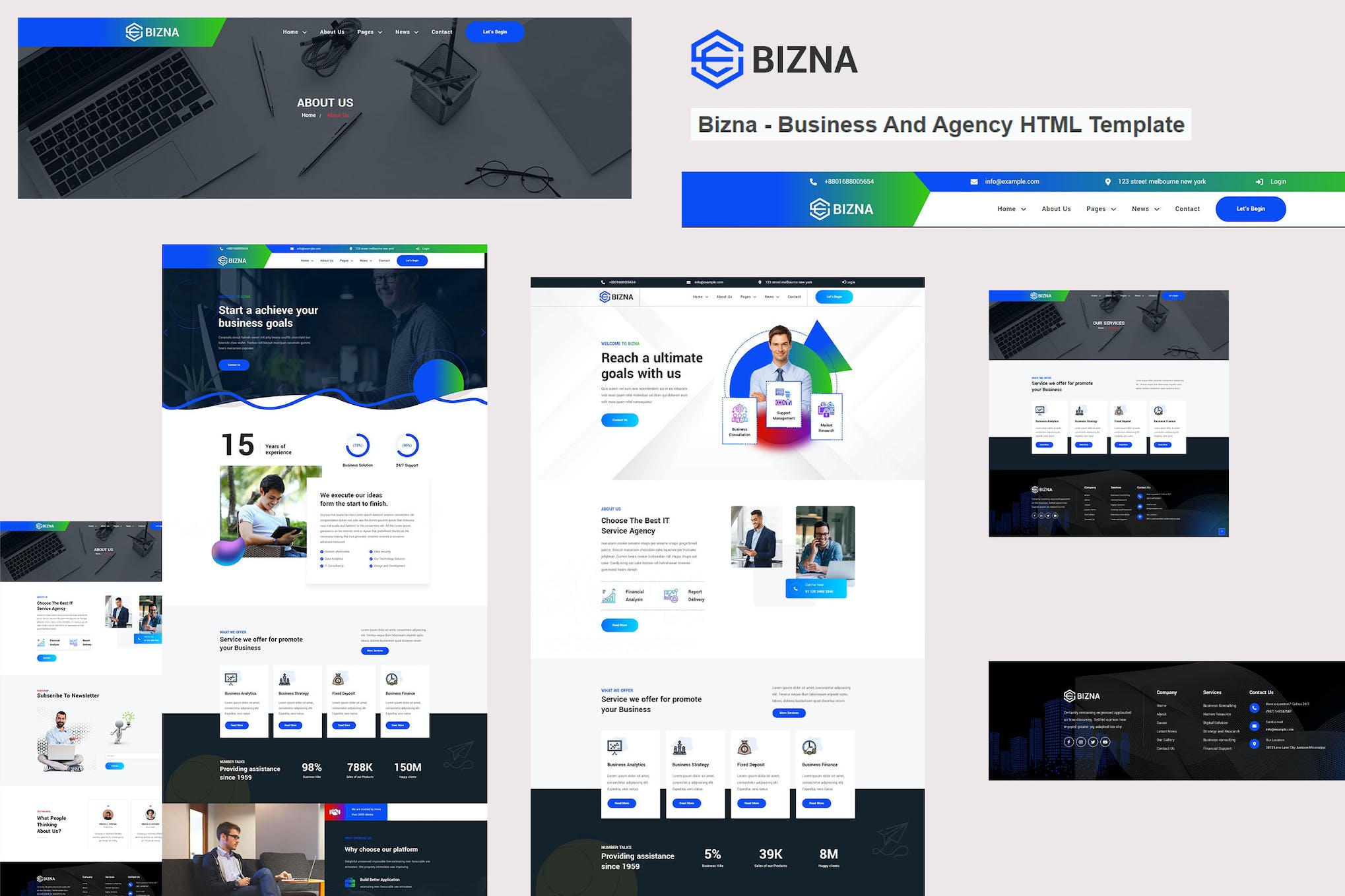 Bizna – Business And Agency HTML Template