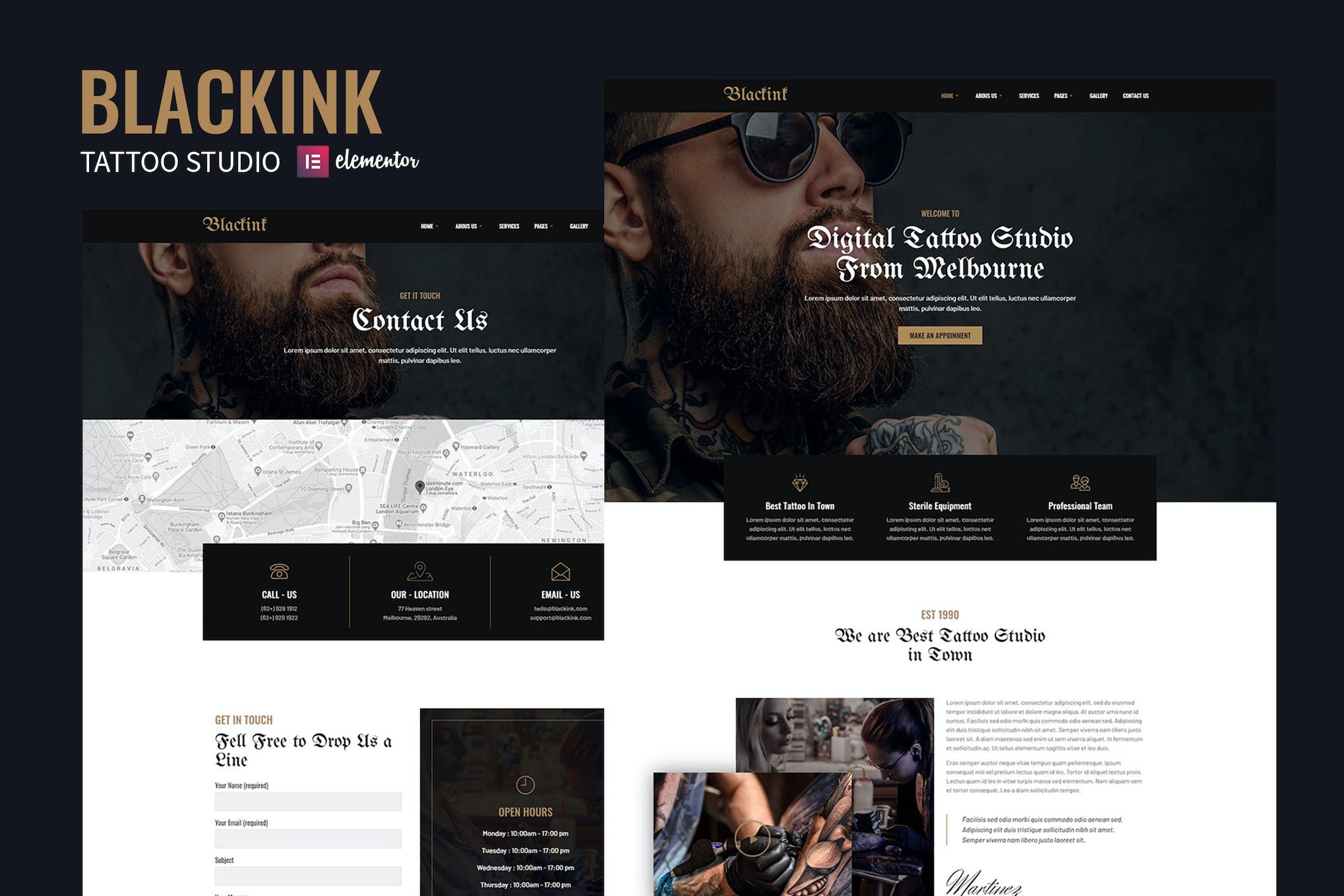 Blackink – Tattoo Studio Elementor Template Kit