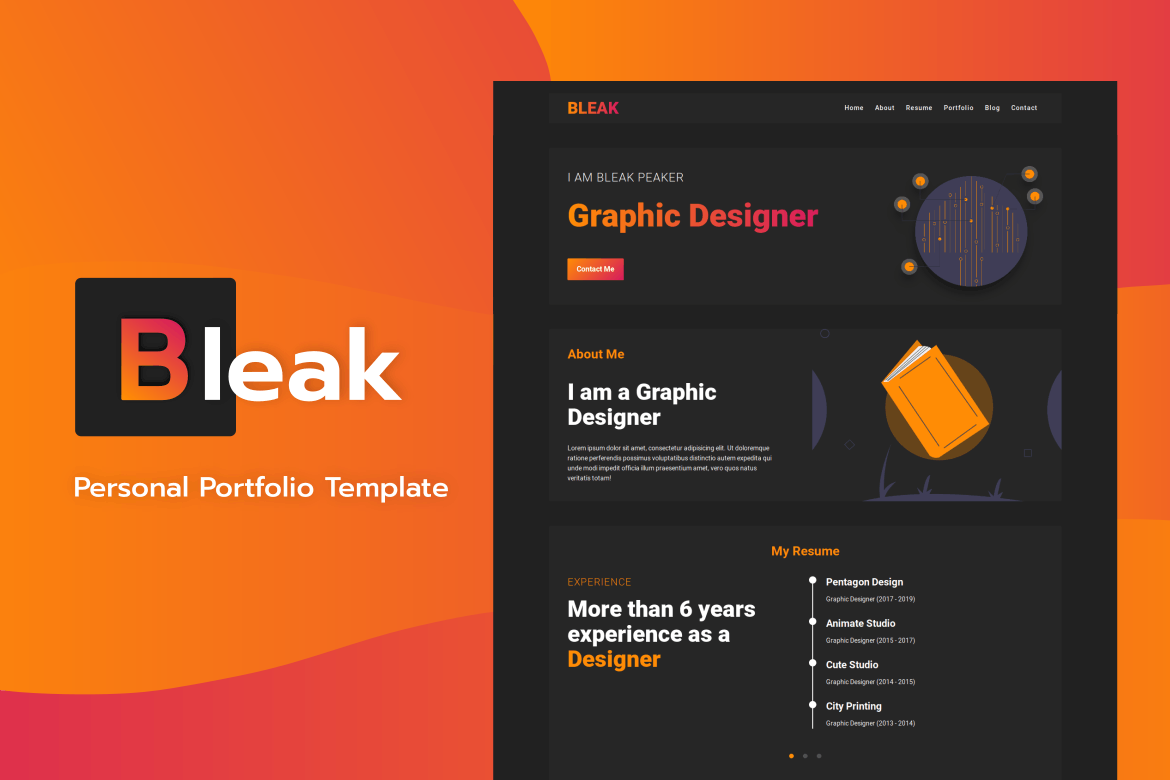 Bleak – Personal Portfolio Template