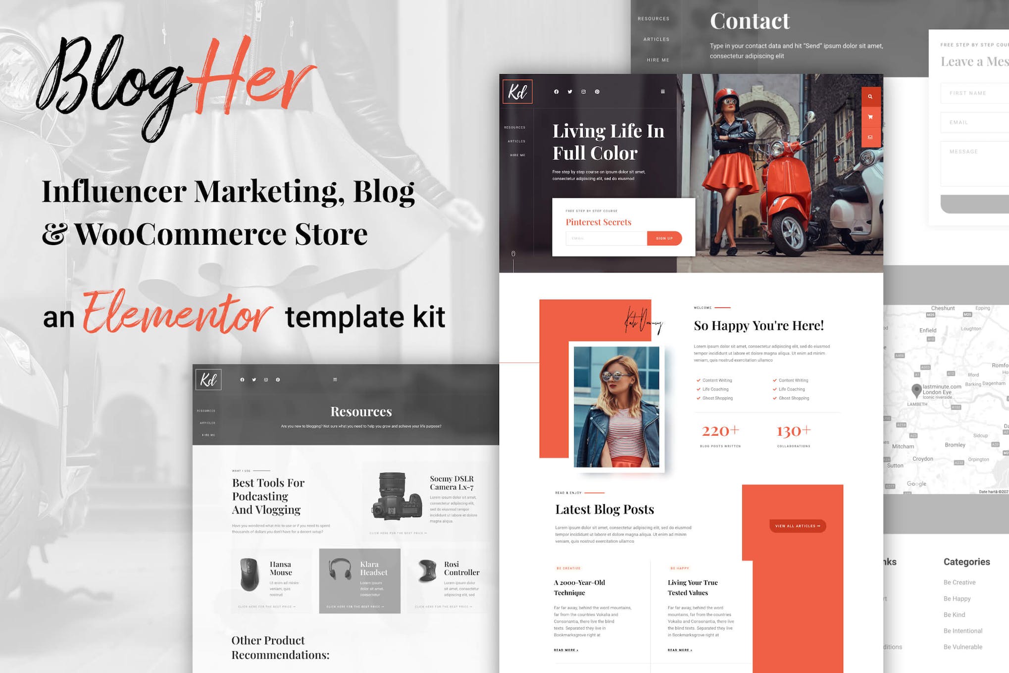 BlogHer – Influencer Marketing Elementor Template Kit