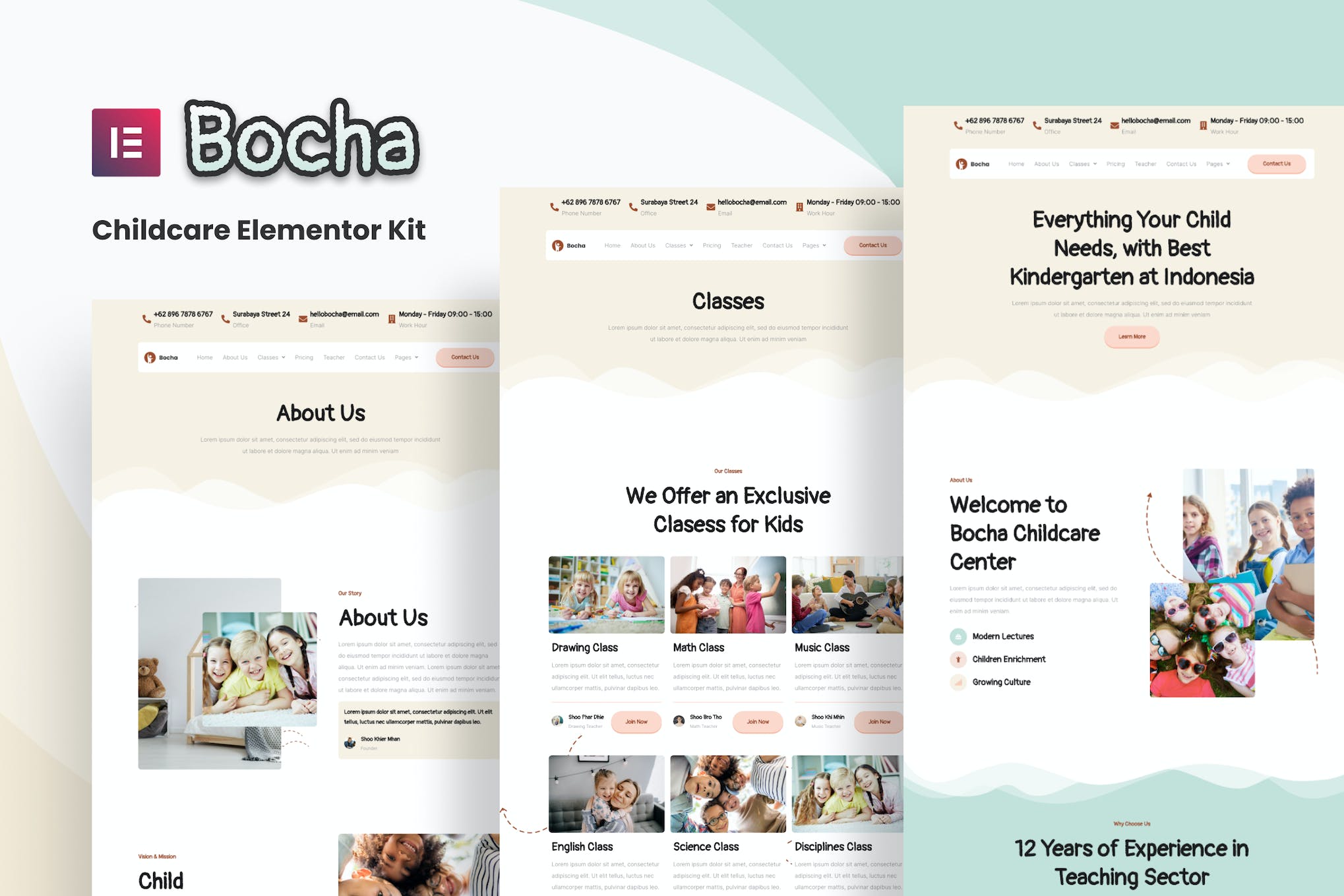 Bocha – Childcare Elementor Template Kit