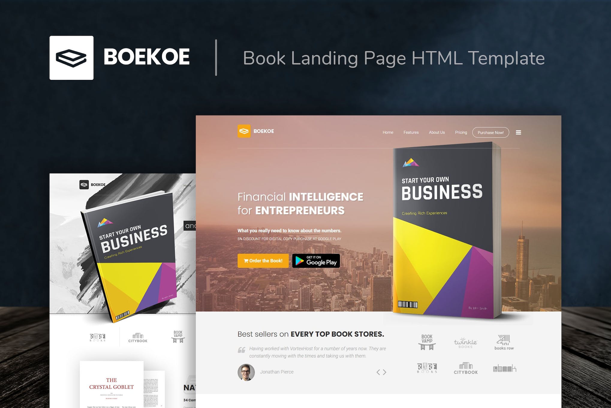 Boekoe – Book Landing Page HTML Template