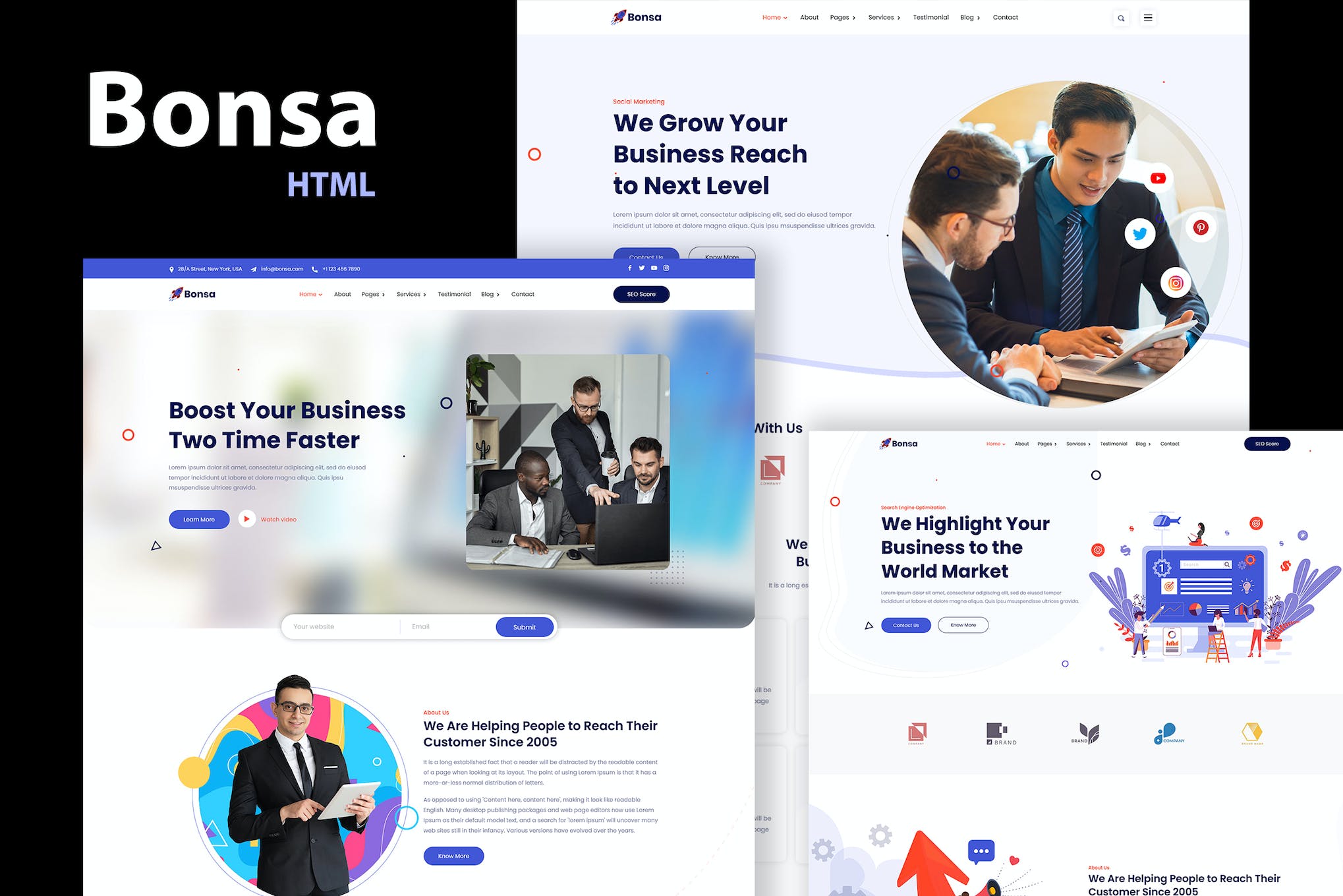 Bonsa – SEO & Marketing Company HTML Template