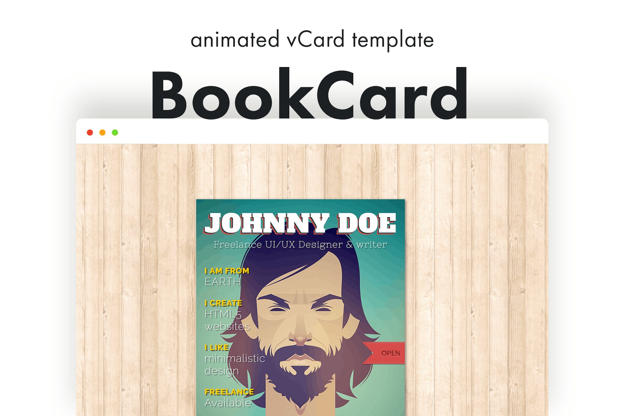 BookCard – 3D Animated Folded vCard Template