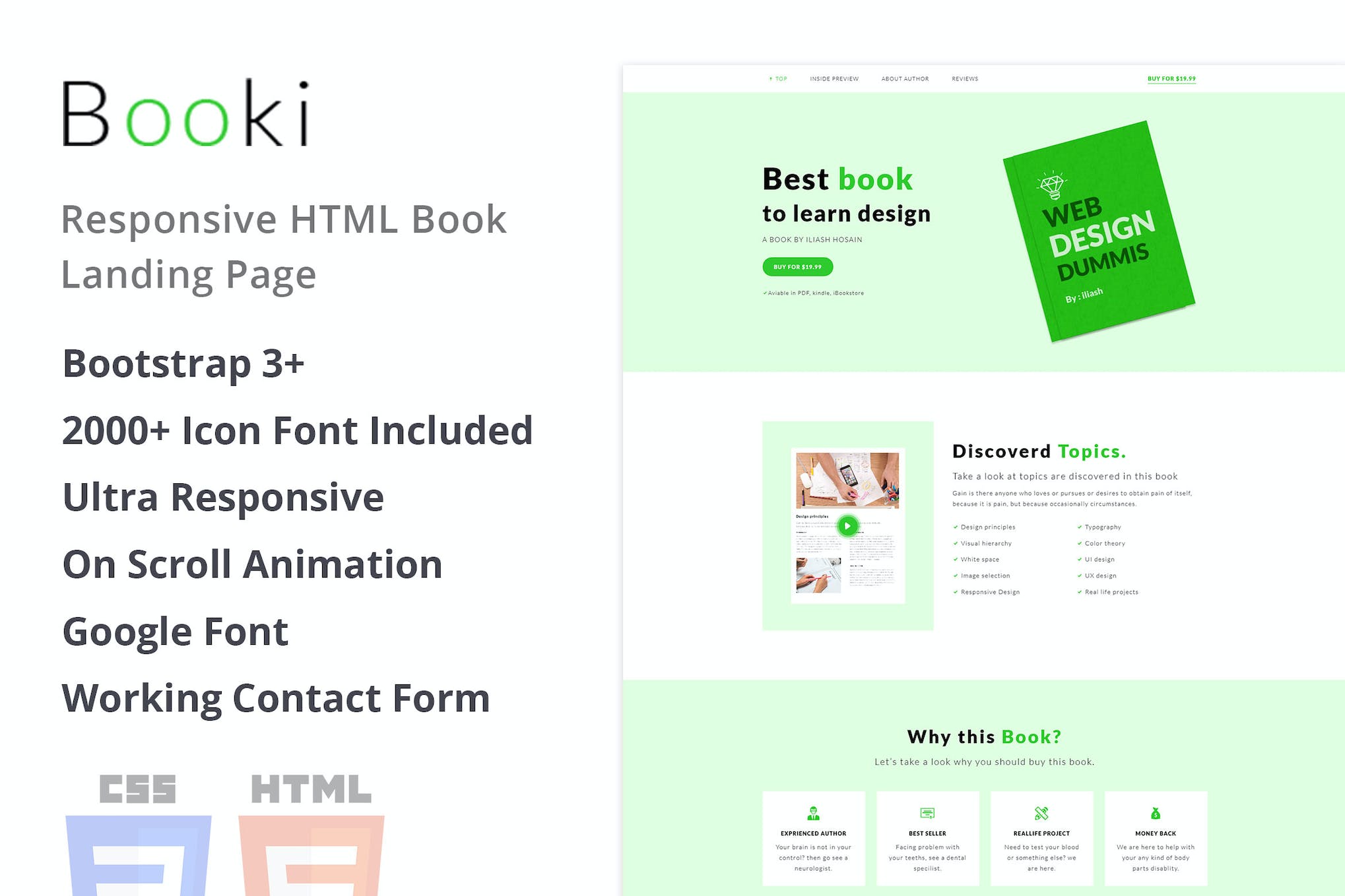 Booki – Responsive HTML Book Landing Page