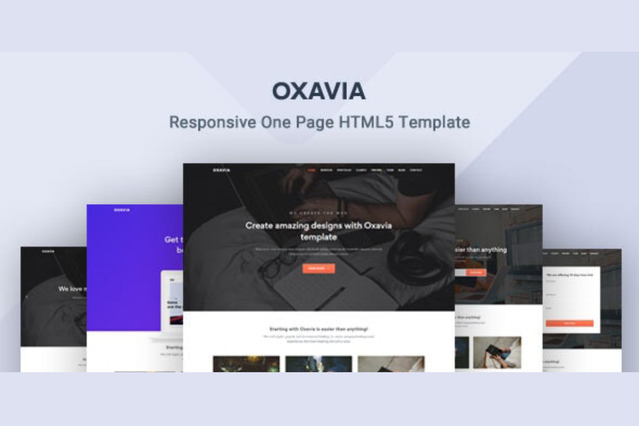 Bootstrap One Page Landing Template – Oxavia