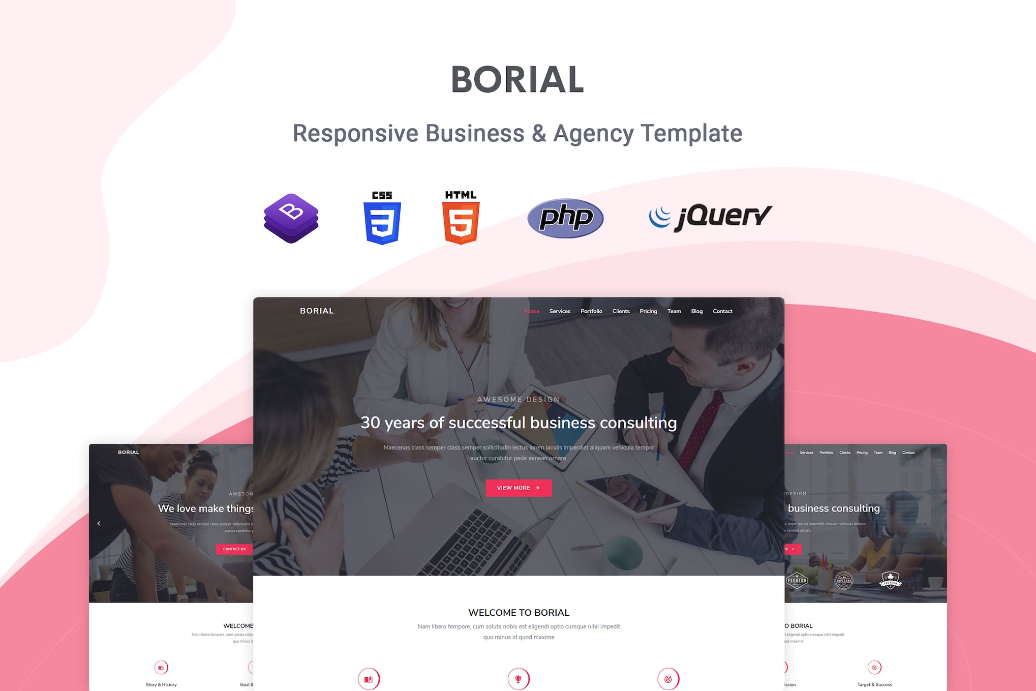 Borial – Bootstrap 4 Business & Agency Template