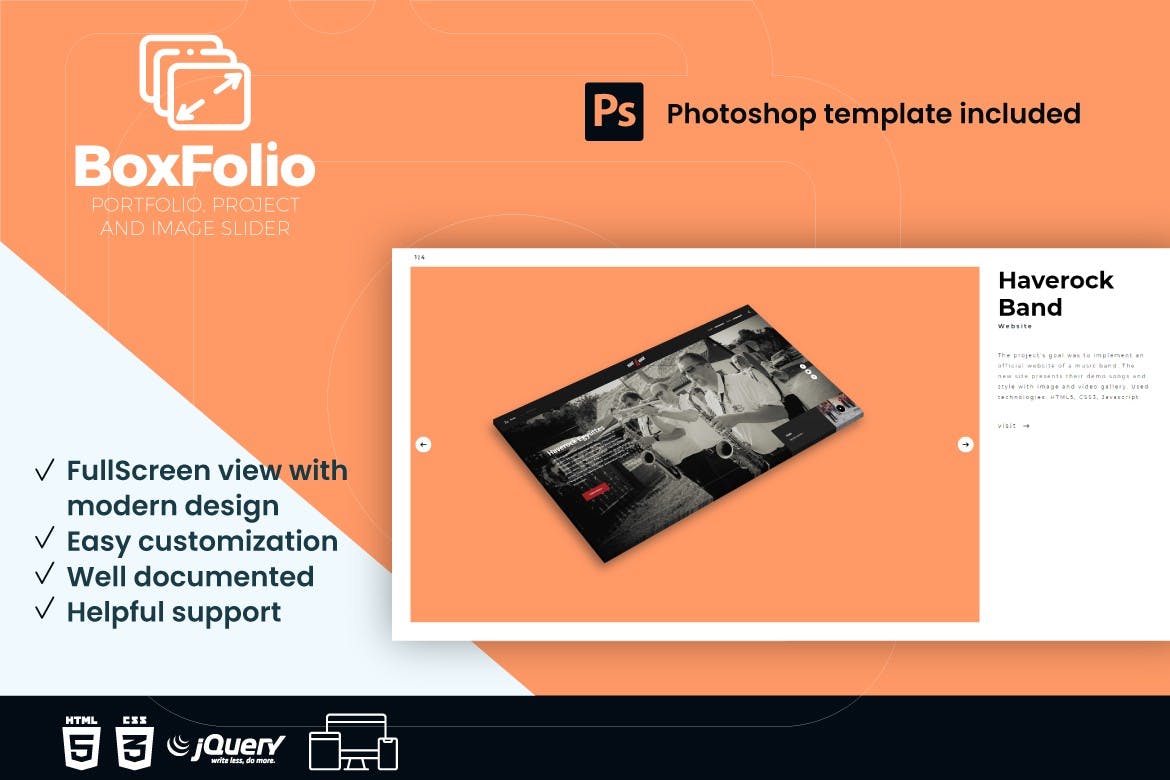 BoxFolio | Project, Portfolio, Image Slider plugin