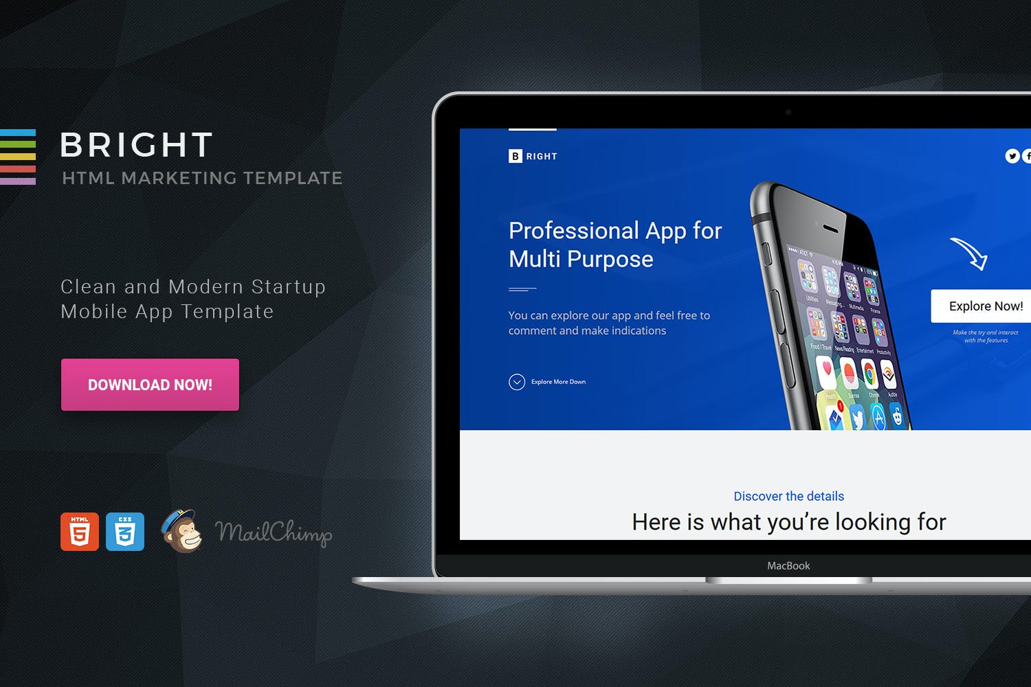 Bright – HTML Startup Landing Page