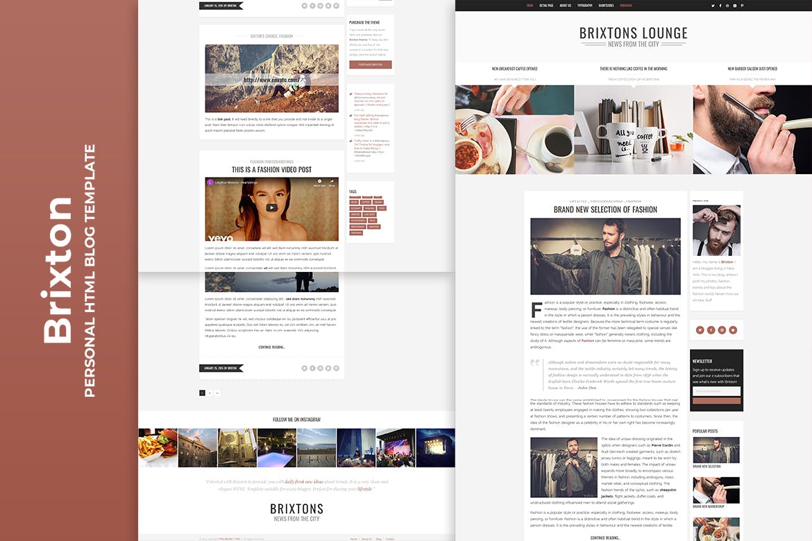 Brixton – Minimal & Personal HTML Blog Template