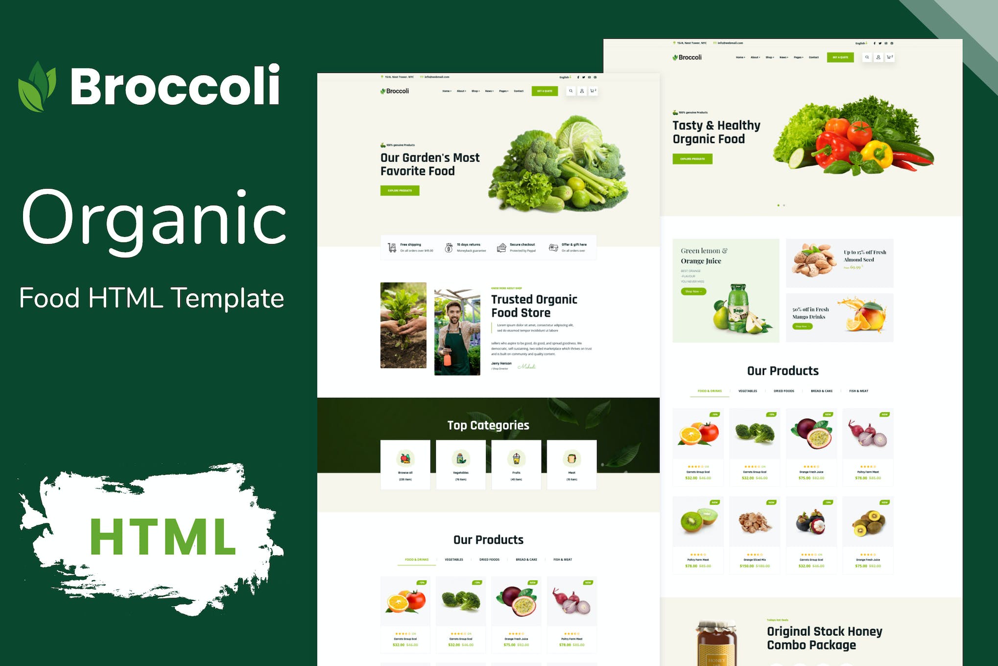 Broccoli – Organic Food Bootstrap HTML Template