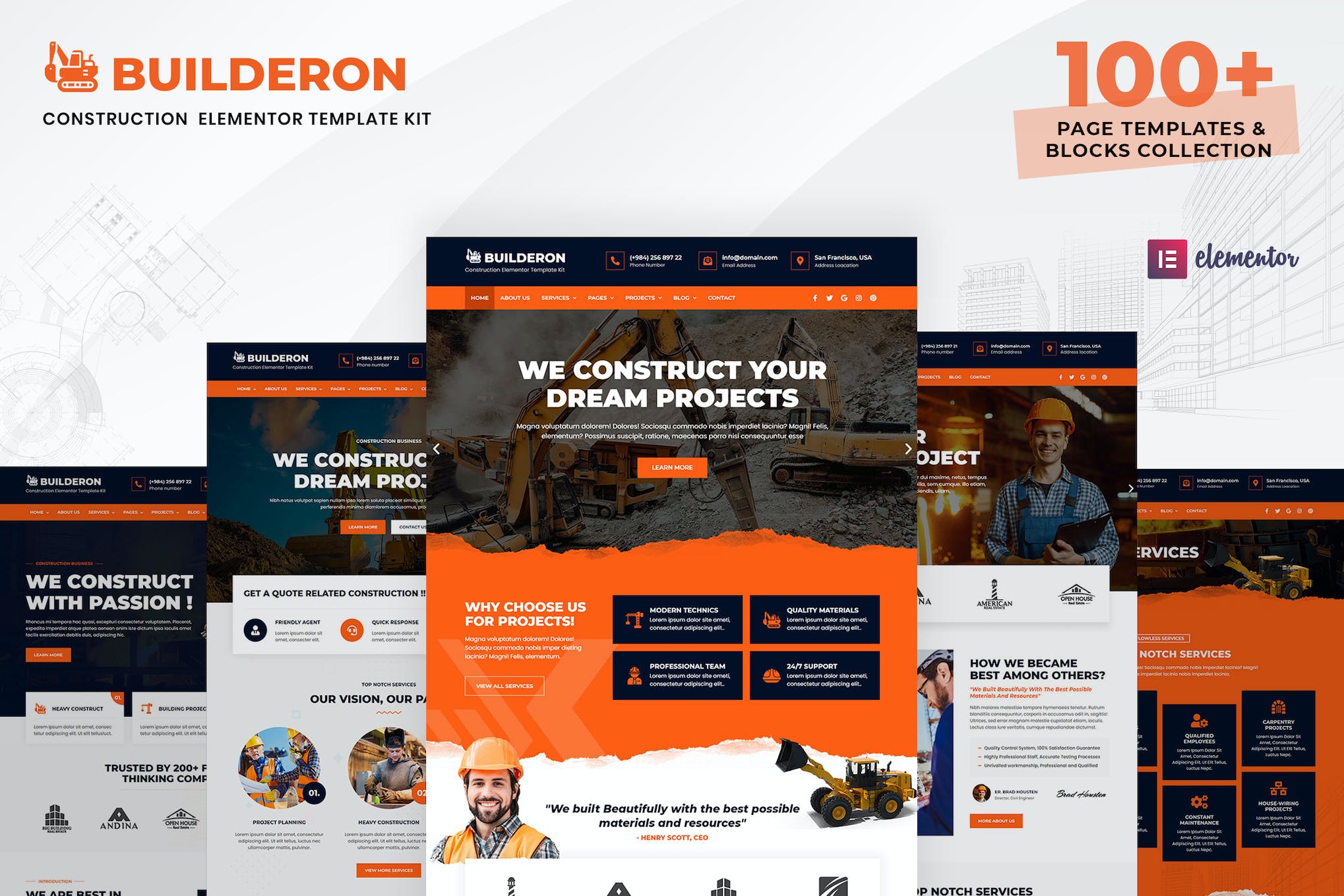 Builderon – Construction Elementor Pro Template Kit