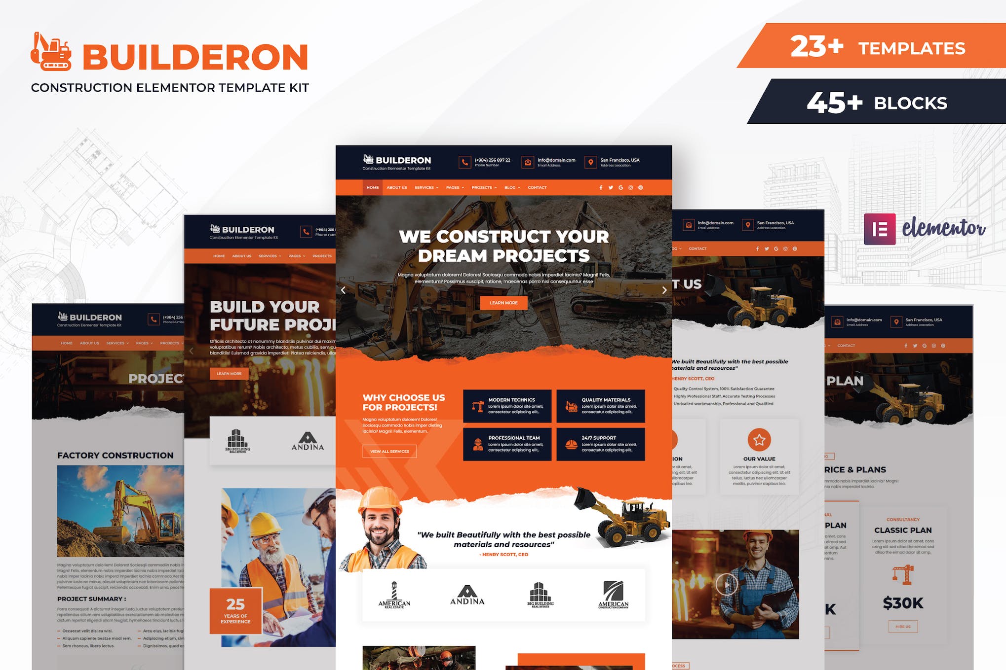 Builderon – Construction Elementor Template Kit