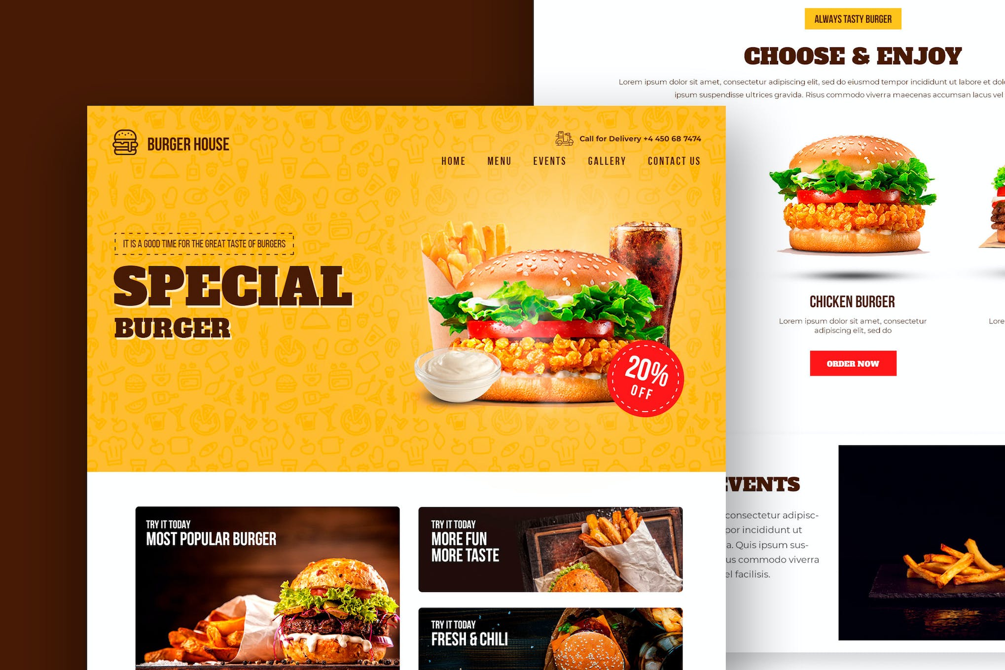 Burger House – Fast Food & Restaurant One Page