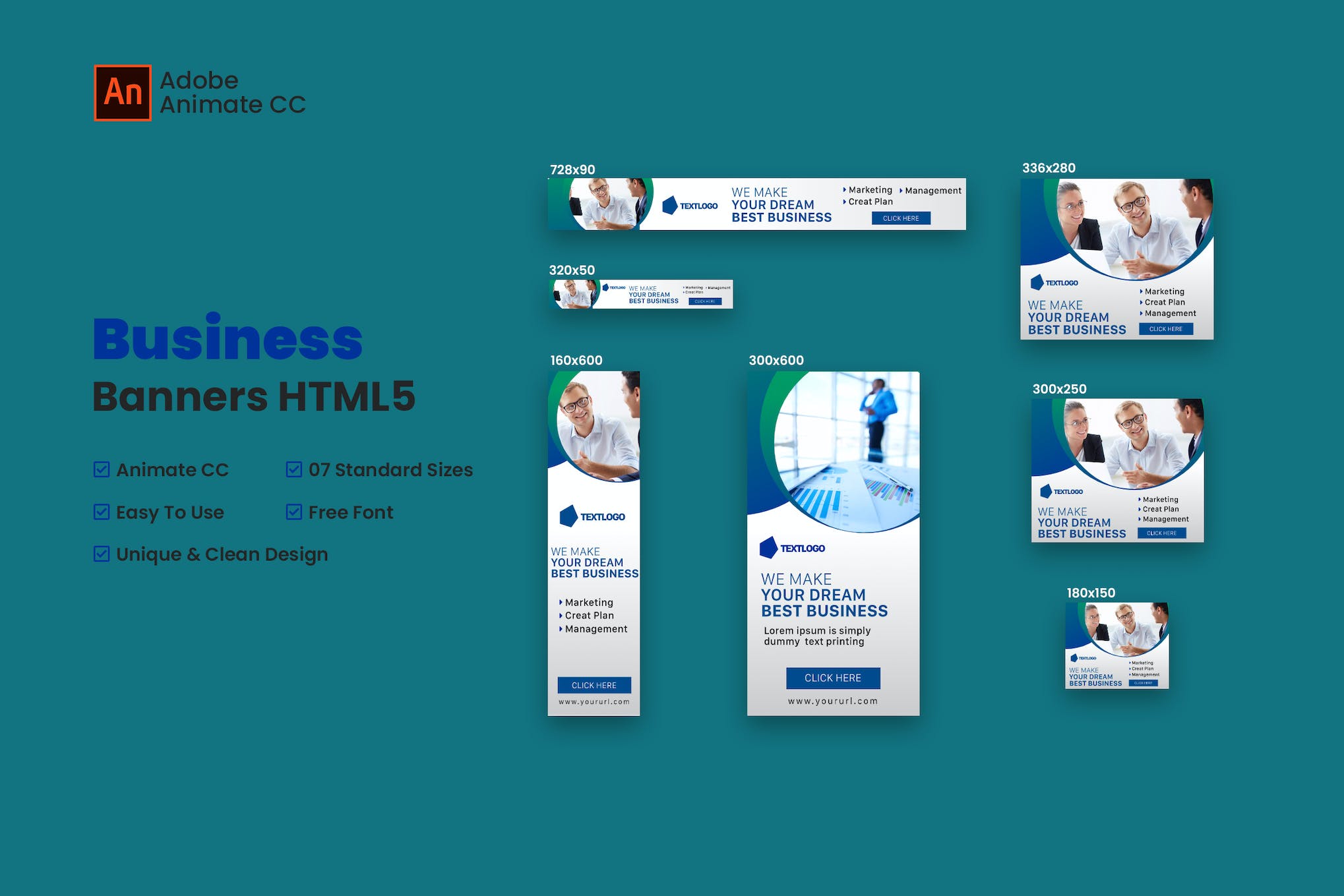 Business Web Banners Ad HTML5 – Animate CC