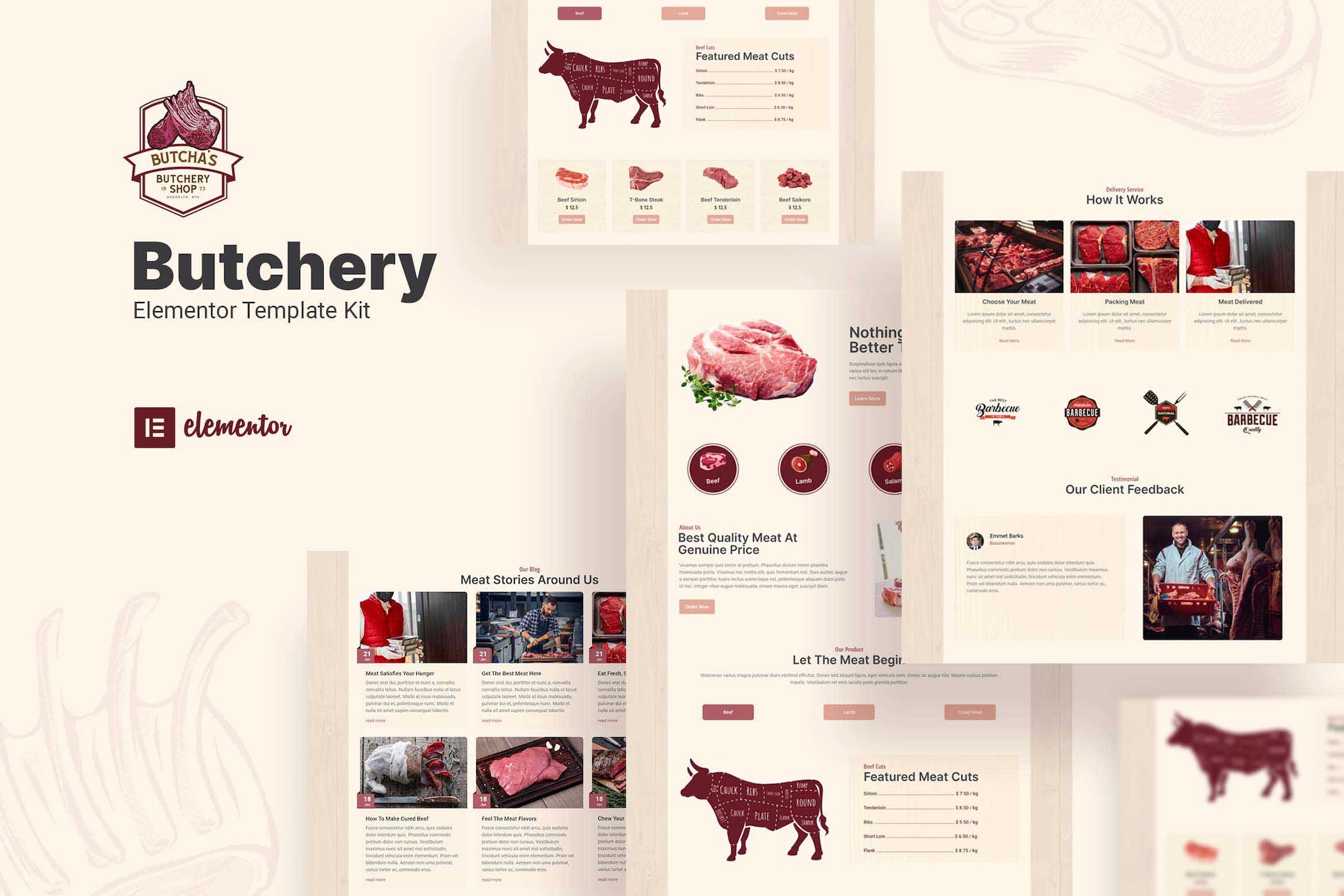 Butcha – Butchery Shop Elementor Template Kit