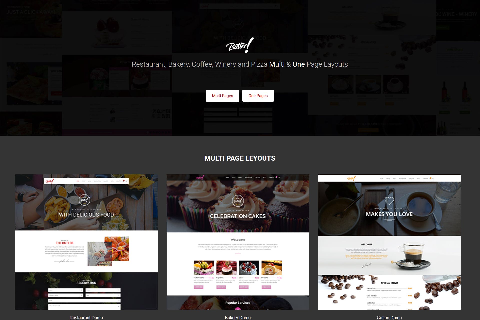 Butter – Restaurant, Bakery, Coffee HTML Template