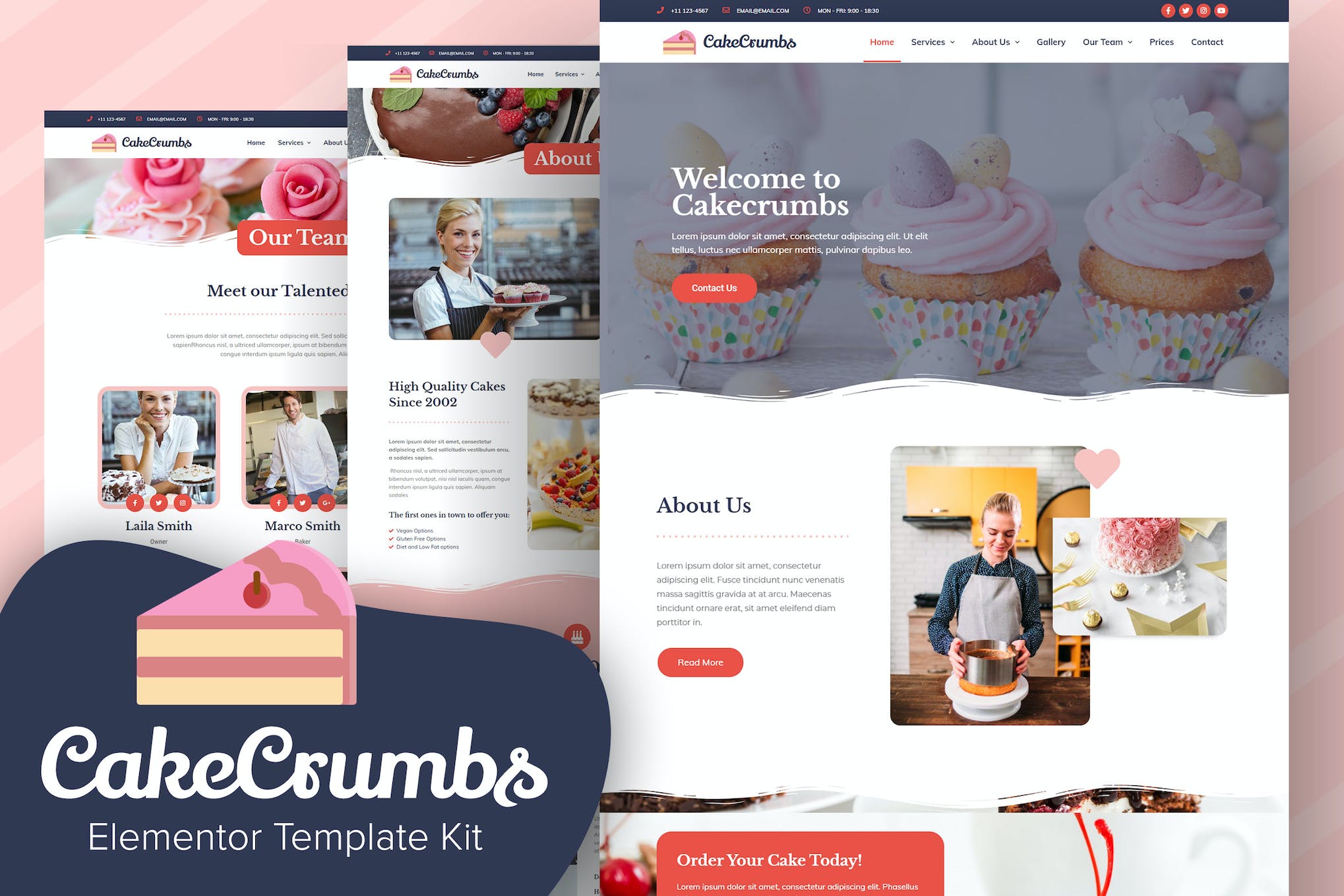 Cakecrumbs – Bakery Elementor Template kit