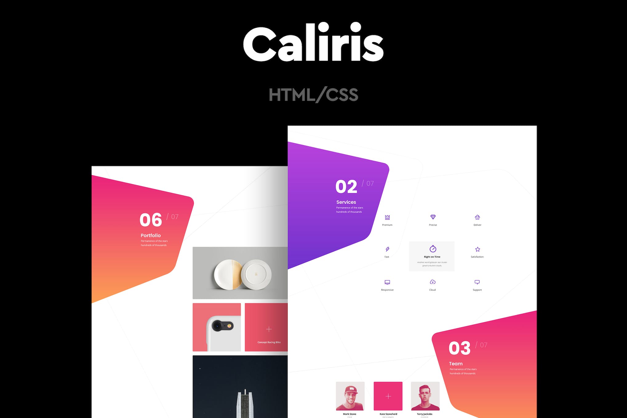 Caliris – Responsive One Page HTML Template