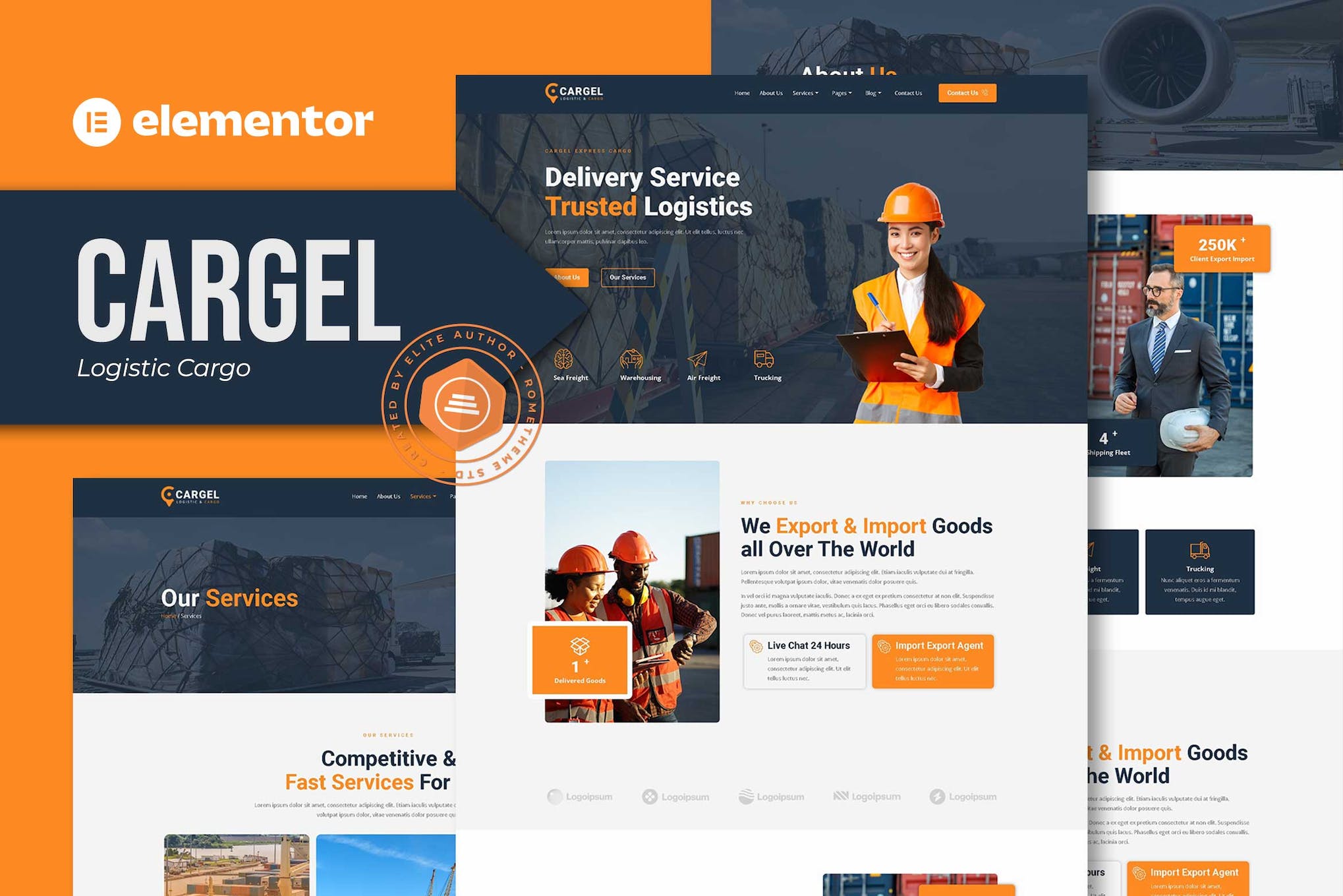 Cargel – Logistic Cargo Elementor Template Kit