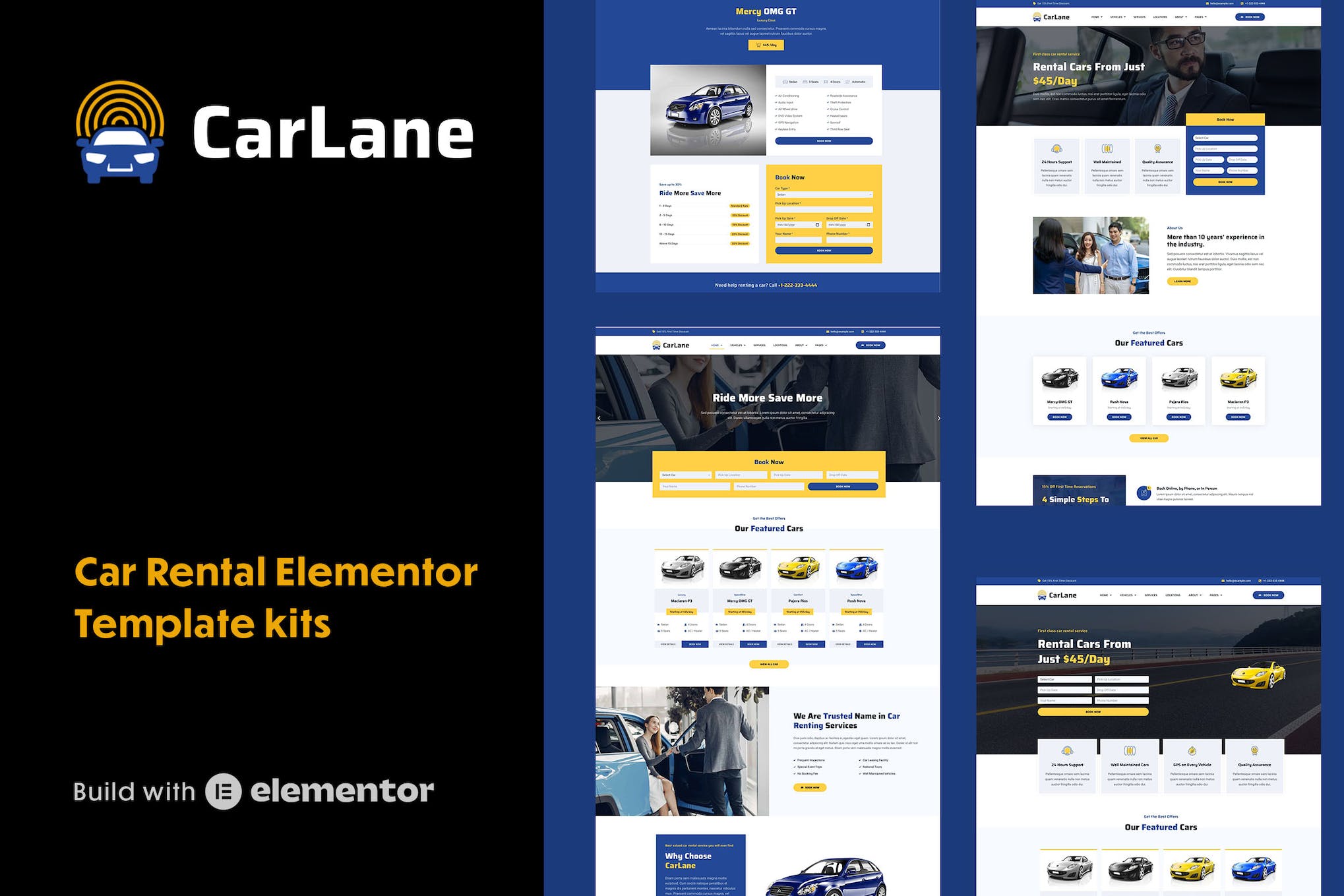 CarLane – Car Rental Elementor Template Kit