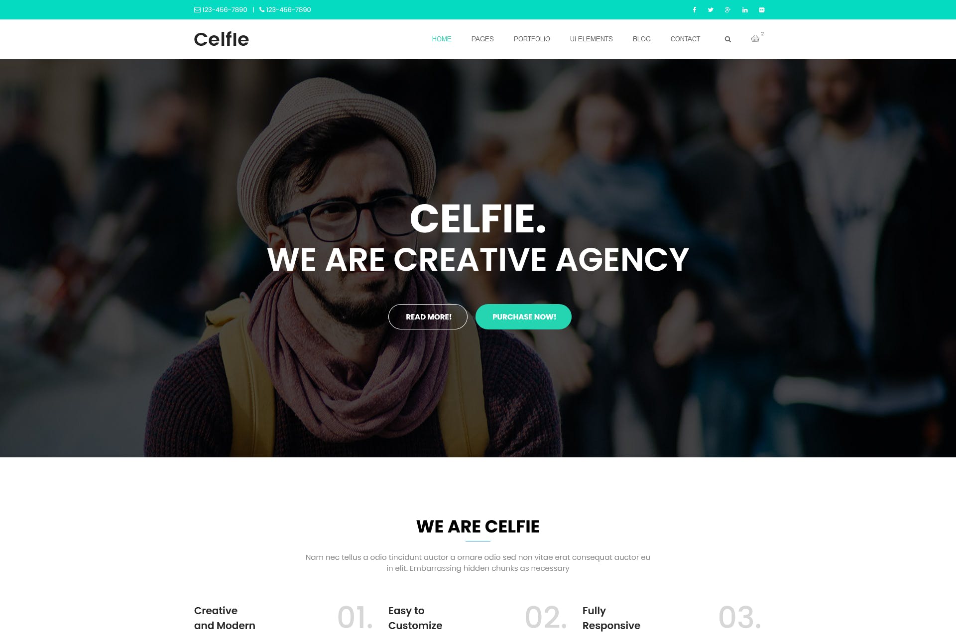 Celfie – Bootstrap MultiPurpose HTML5 Template