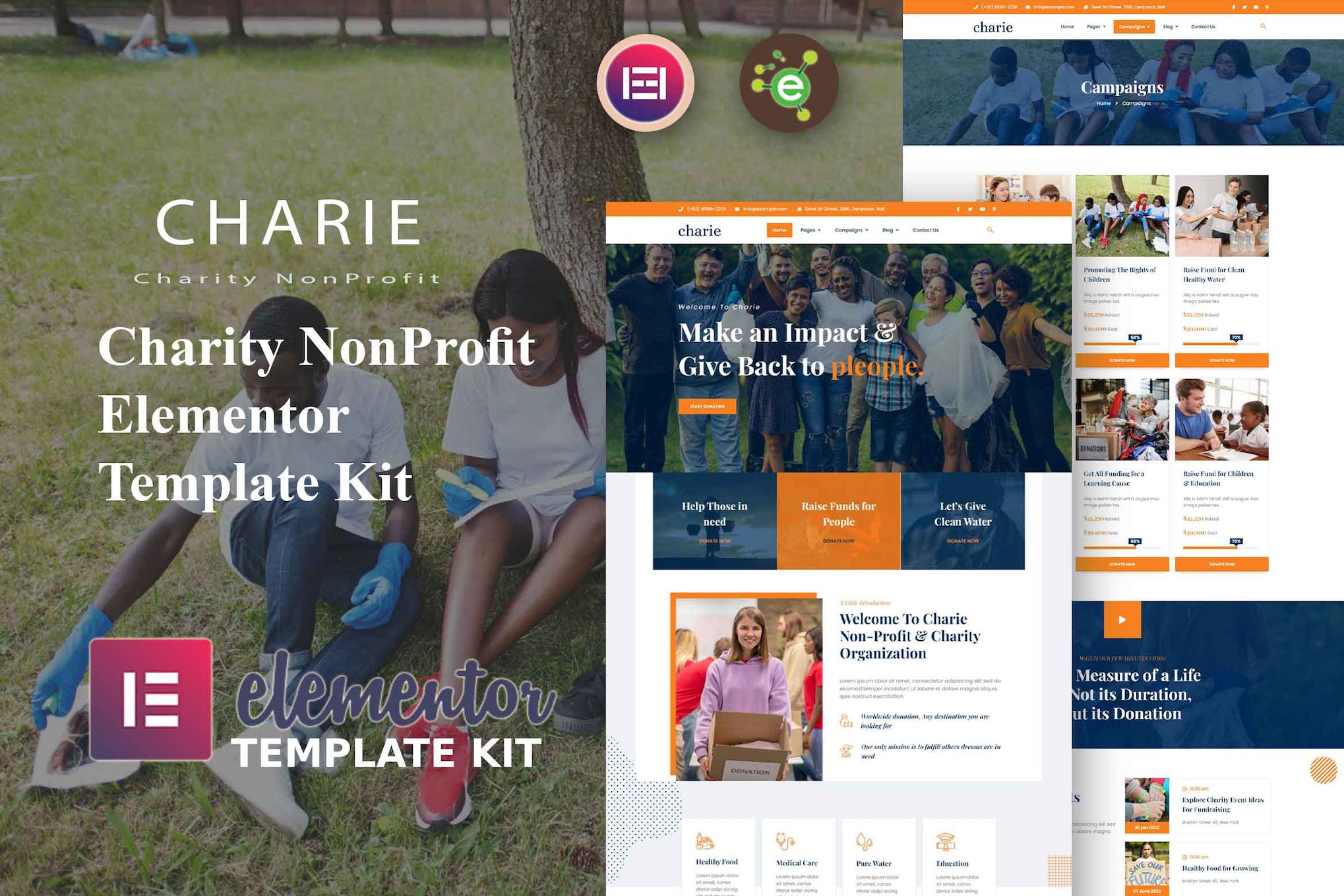 Charie – Charity NonProfit Elementor Template Kit