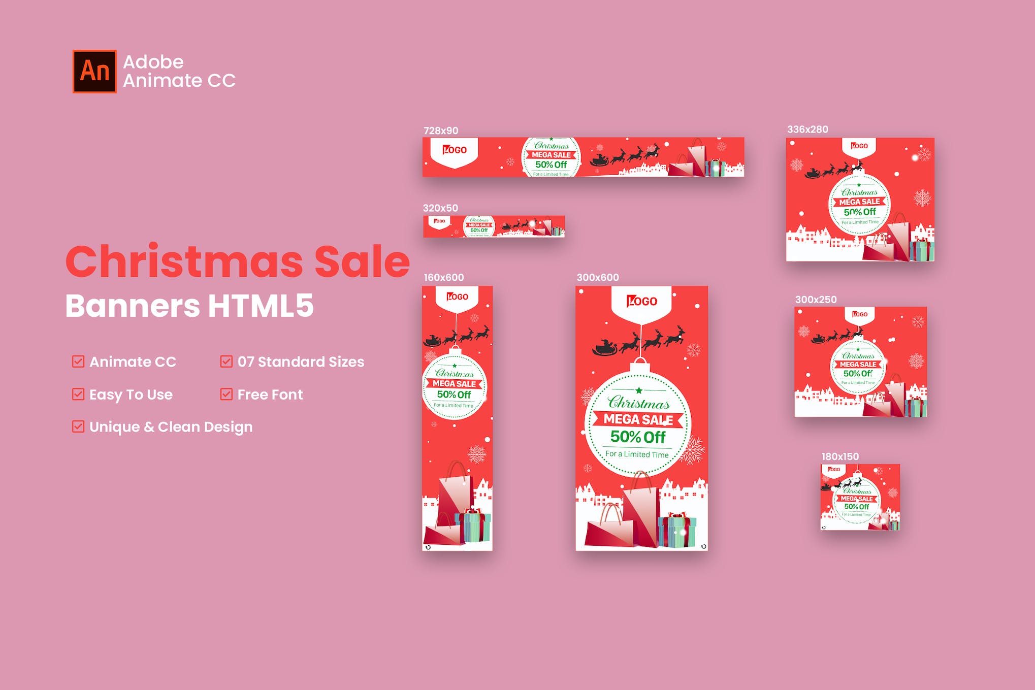 Christmas Shopping HTML 5 Banner Ad- Animate CC