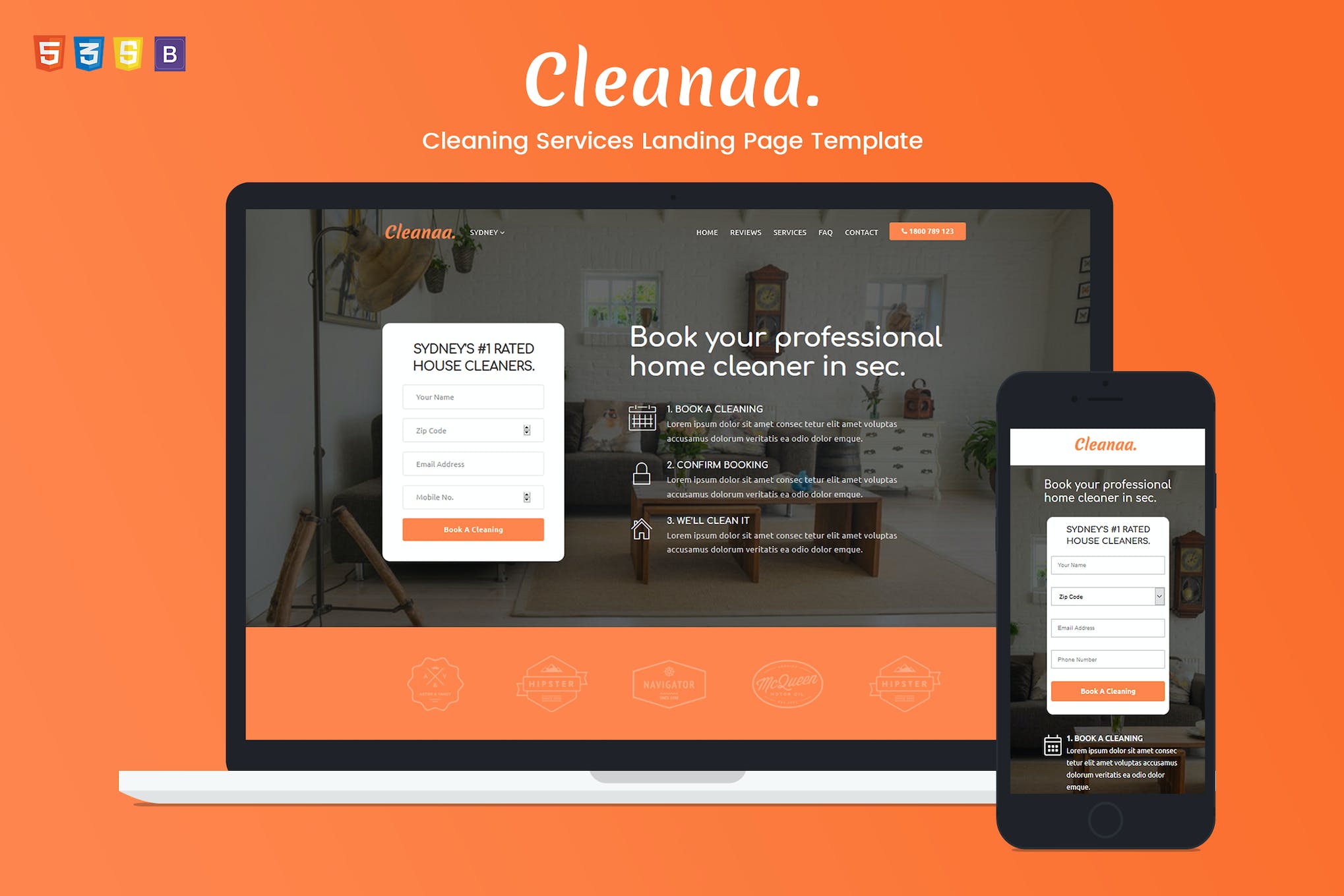 Cleanaa – Cleaning Services Landing Page Template