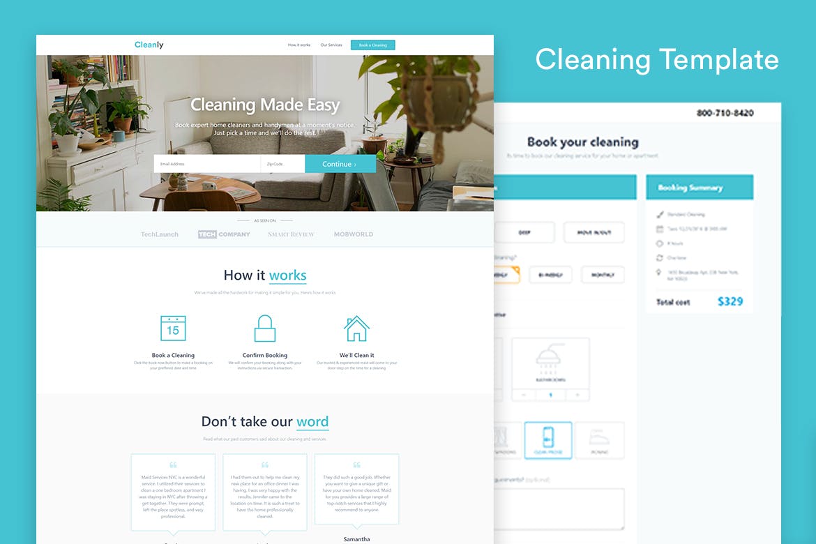 Cleaning Landing Page Template – Cleanly