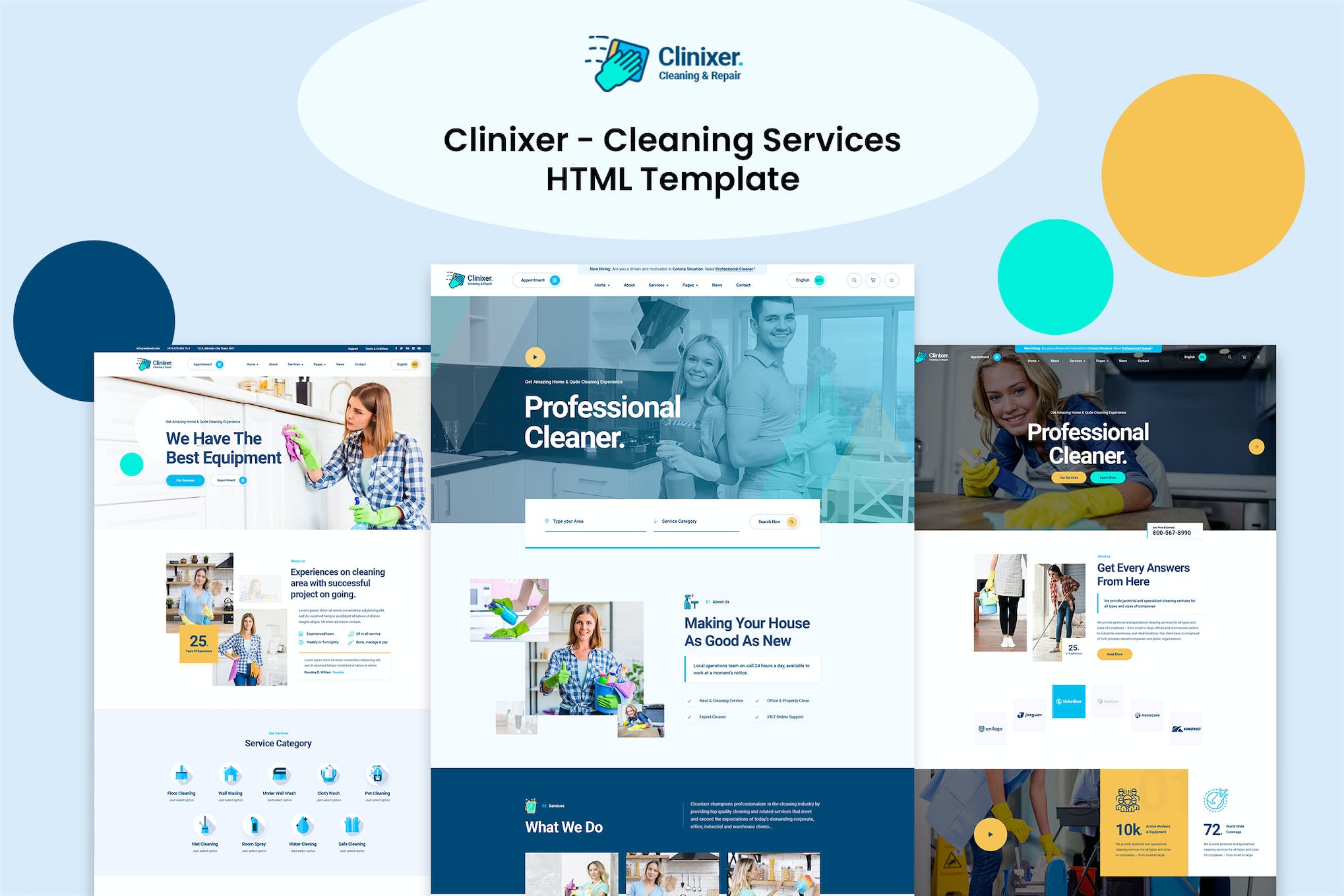 Cleanixer – Cleaning Services HTML5 Template