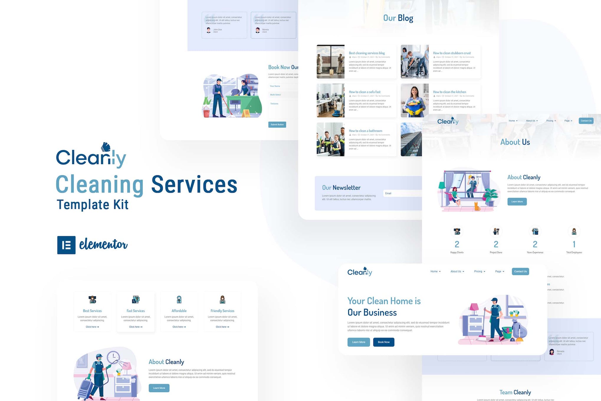 Cleanly – Cleaning Service Elementor Template Kit