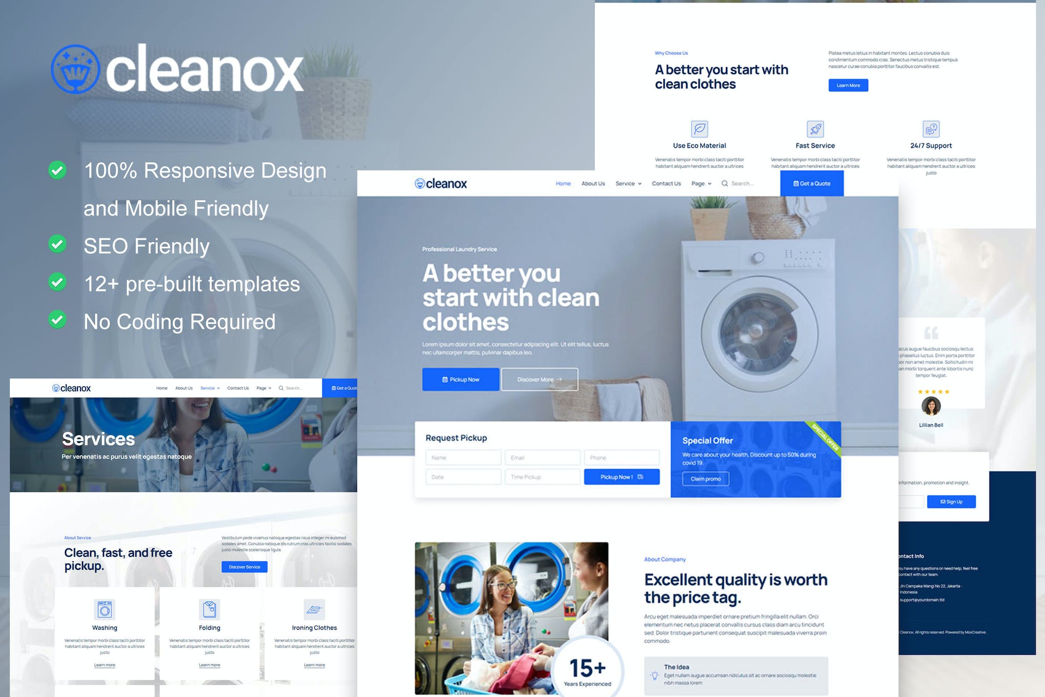 Cleanox – Laundry Service Elementor Template Kit