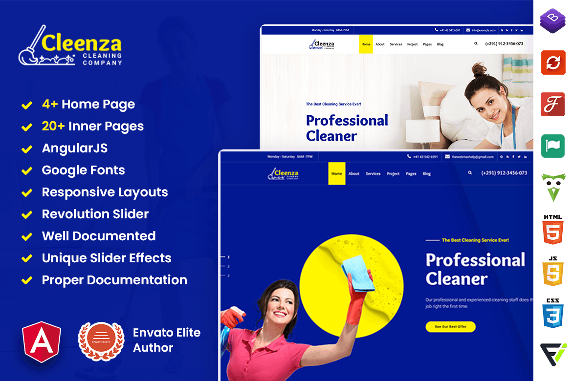 Cleenza – Cleaning Service Angular 10 Template