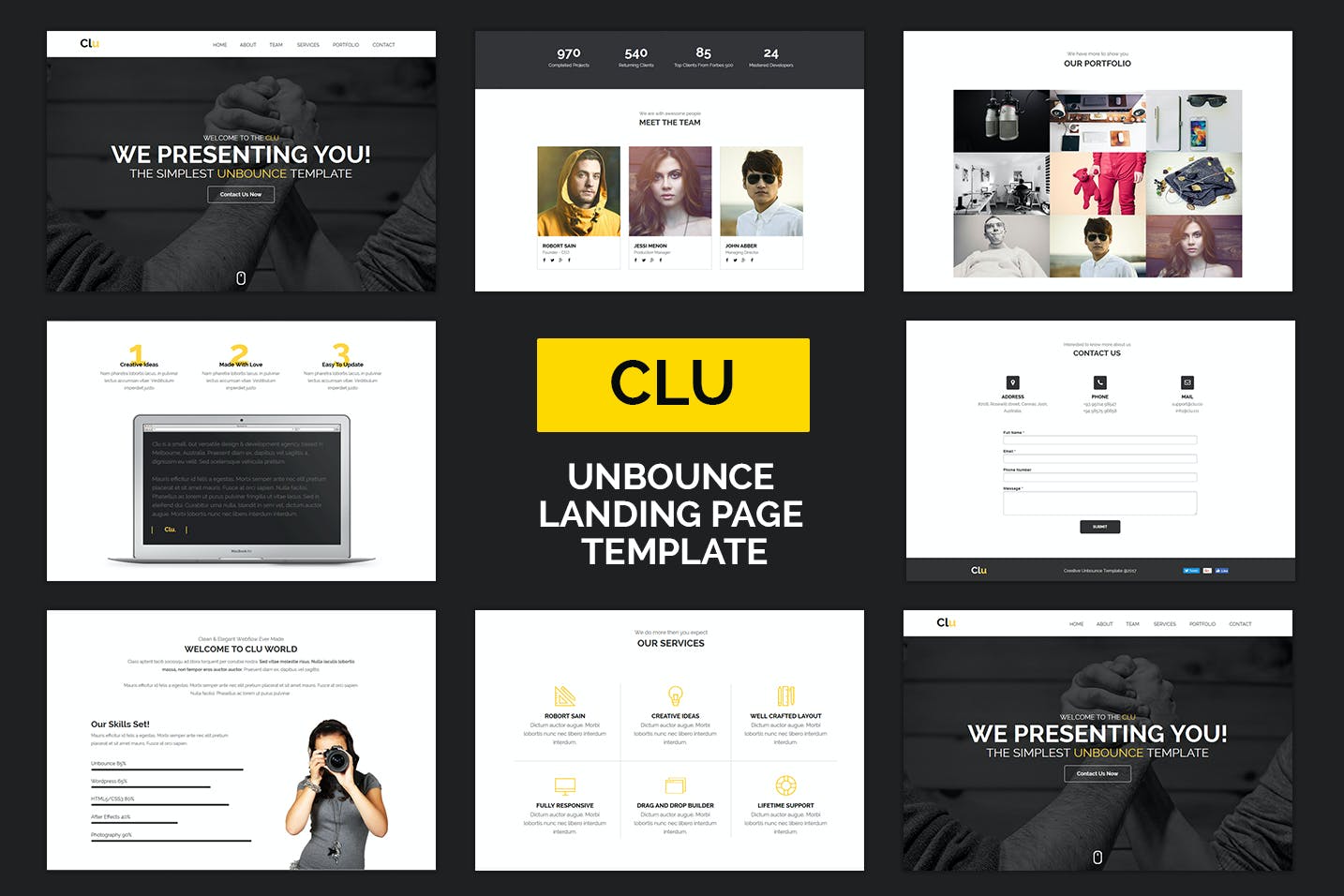 Clue – Responsive Unbounce Landing Page Template