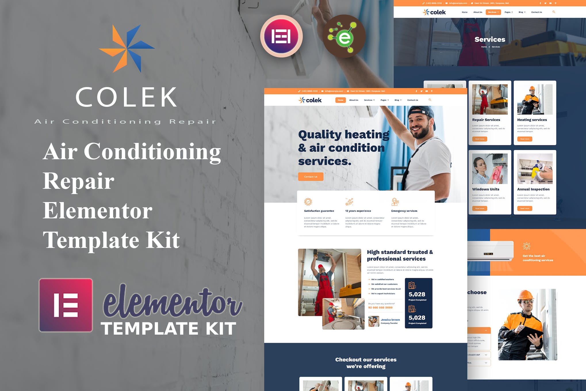 Colek – AC Repair Services Elementor Template Kit