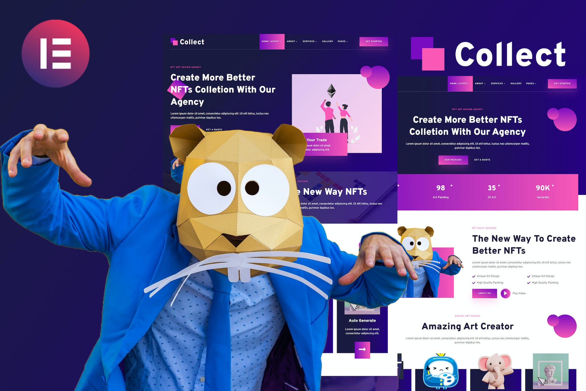 Collect – NFT Design Agency Services Elementor Template Kit