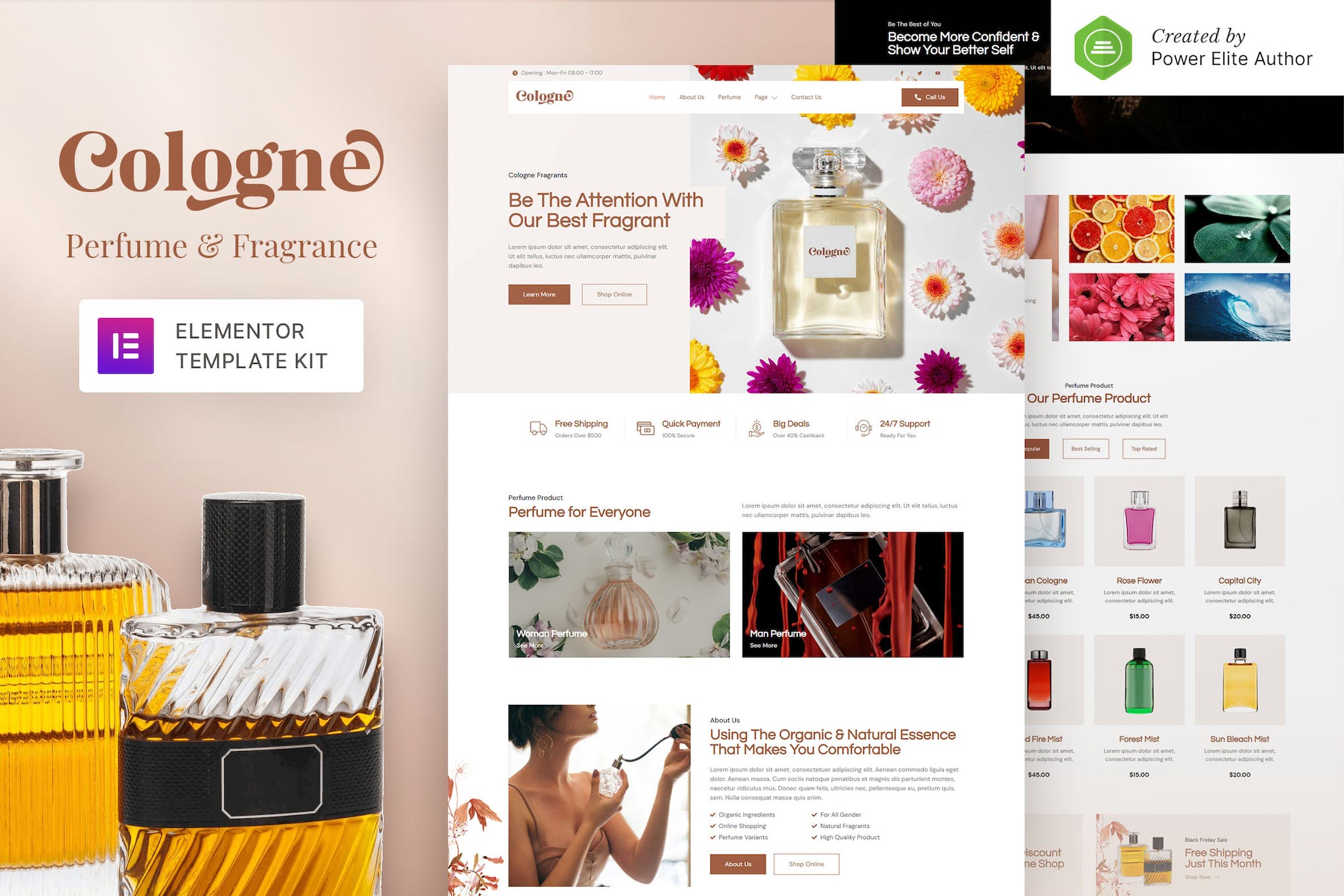 Cologne – Perfume & Fragrance Elementor Template Kit