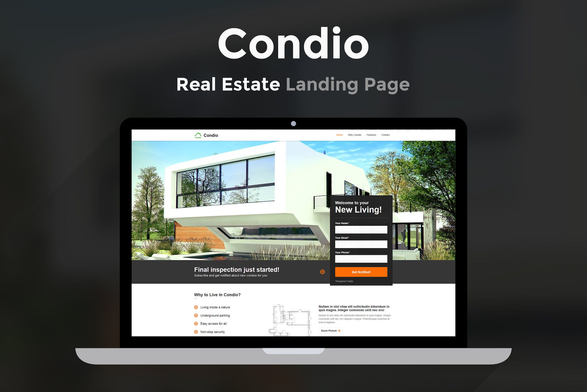 Condio – Real Estate Landing Page