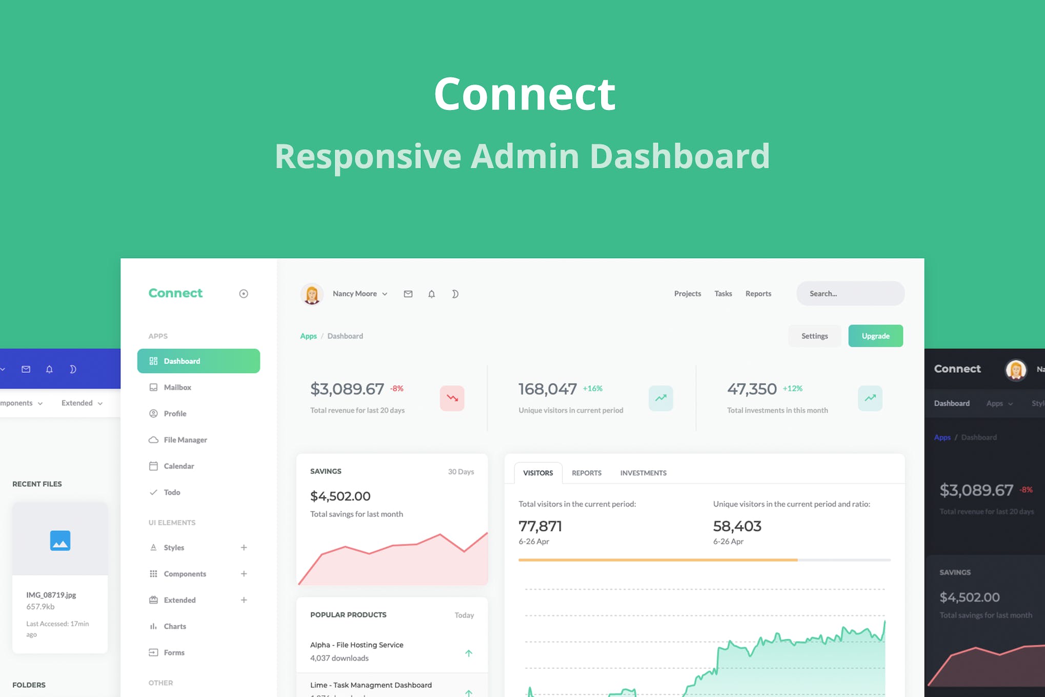 Connect – Responsive Admin Dashboard Template