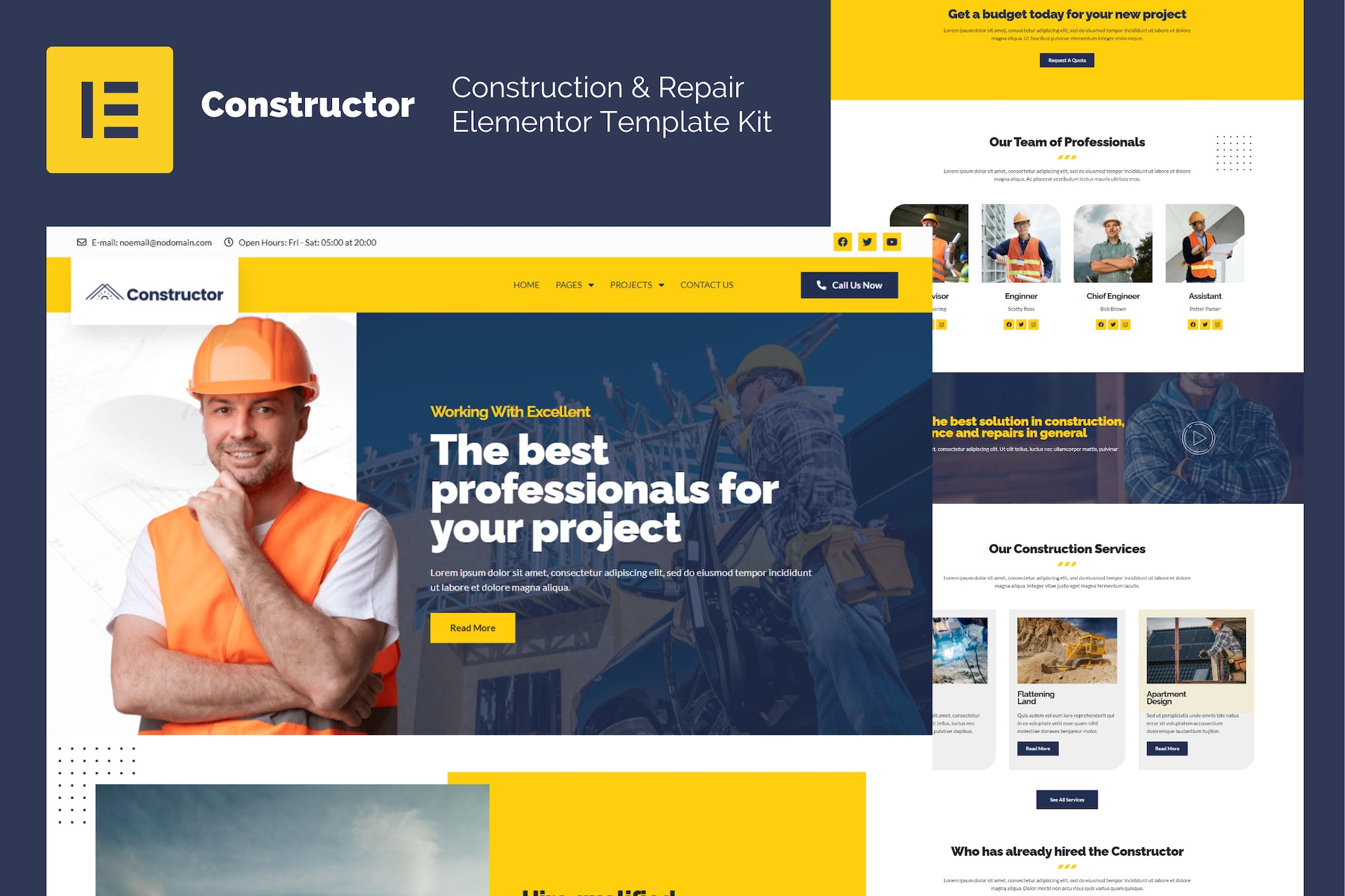 Constructor – Construction & Repair Elementor Template Kit